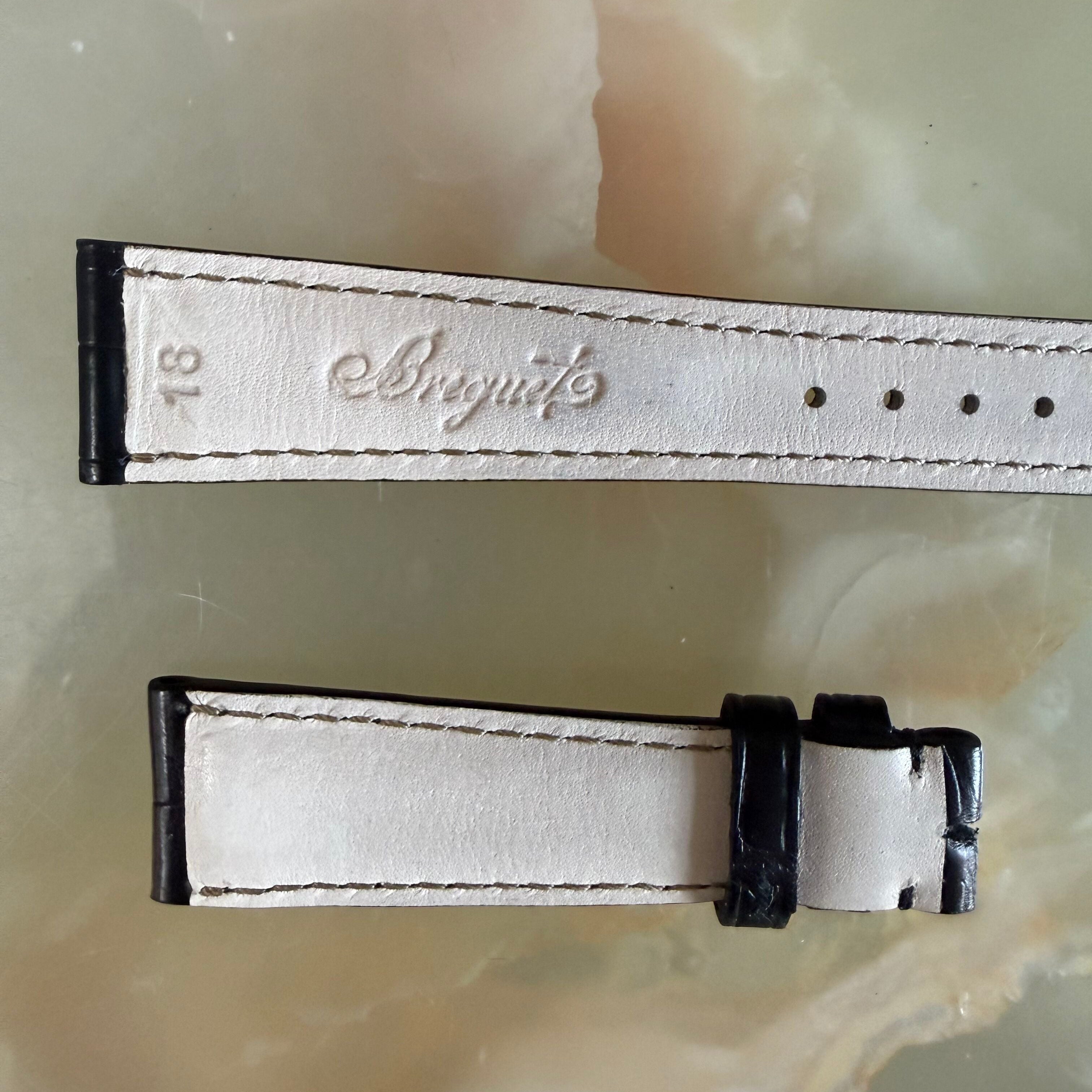 Authentic Breguet Black Alligator Watch Band Strap 18mm