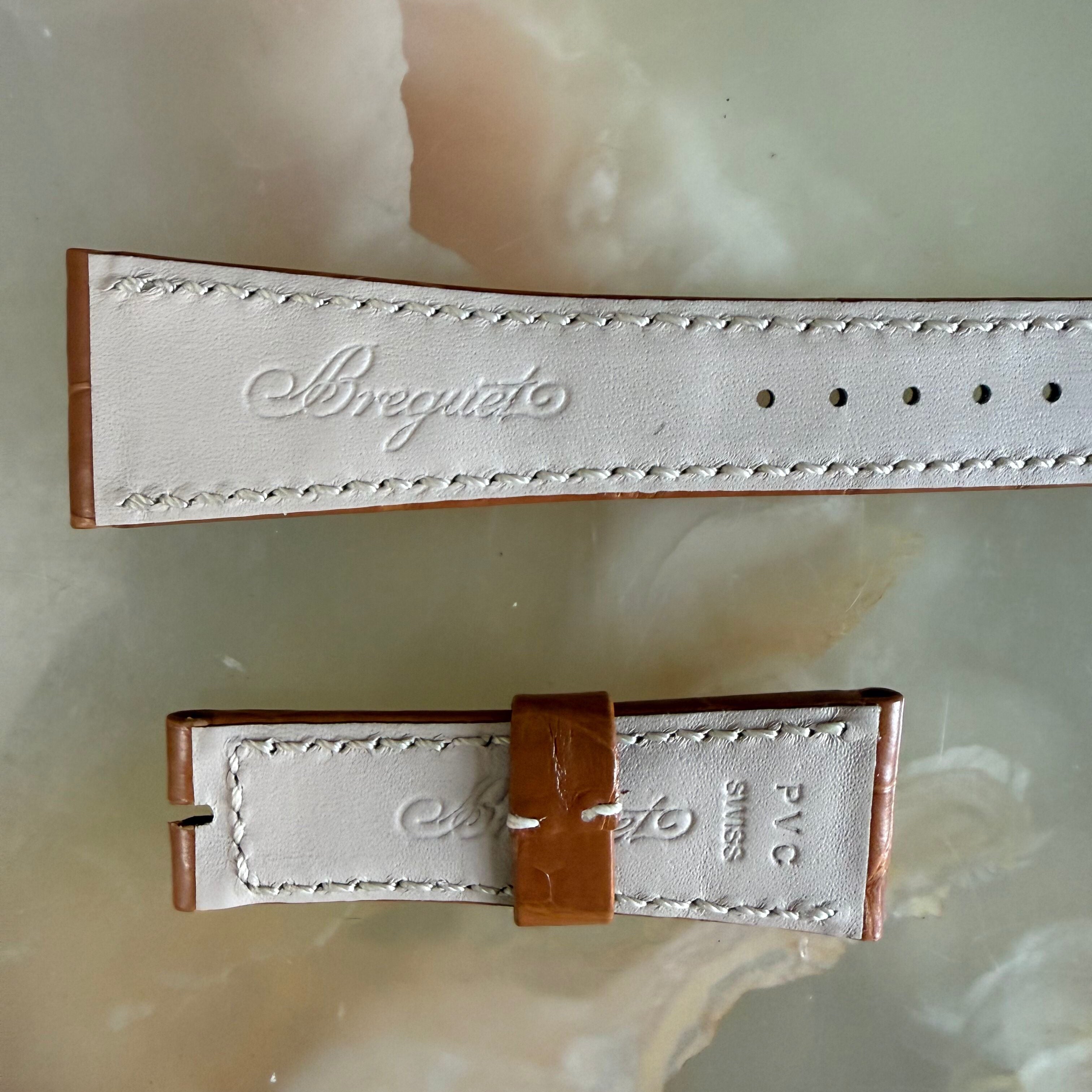 Authentic Breguet Brown Alligator Padded Watch Band Strap 21.5mm