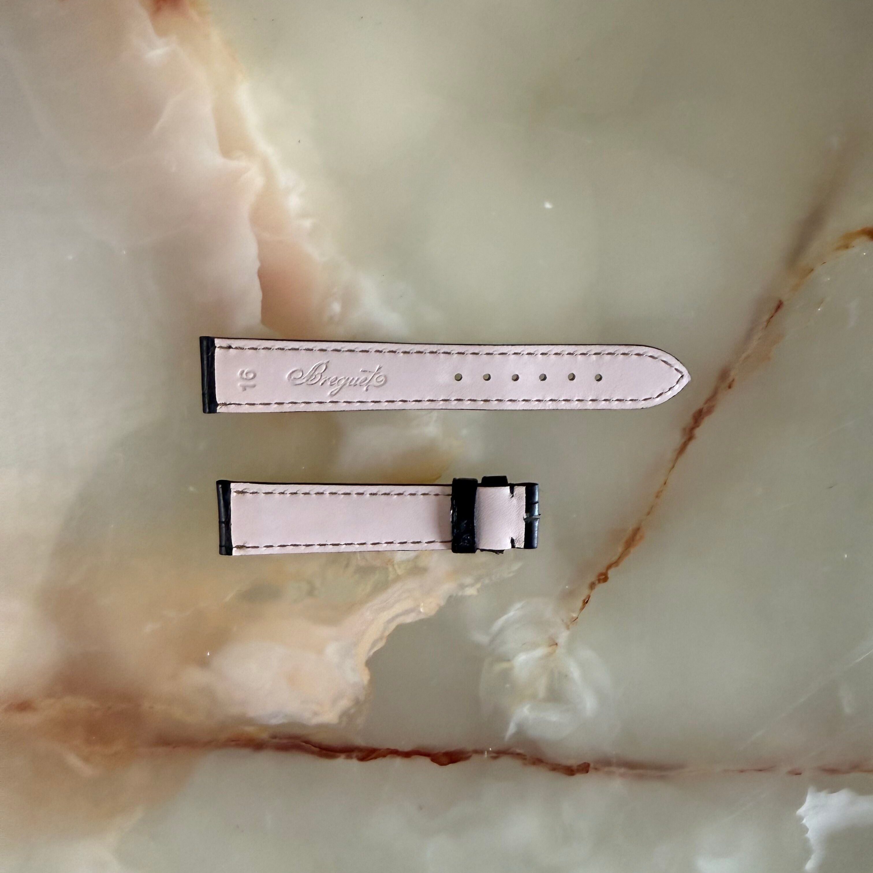 Authentic Breguet Black Alligator Watch Band Strap 16mm