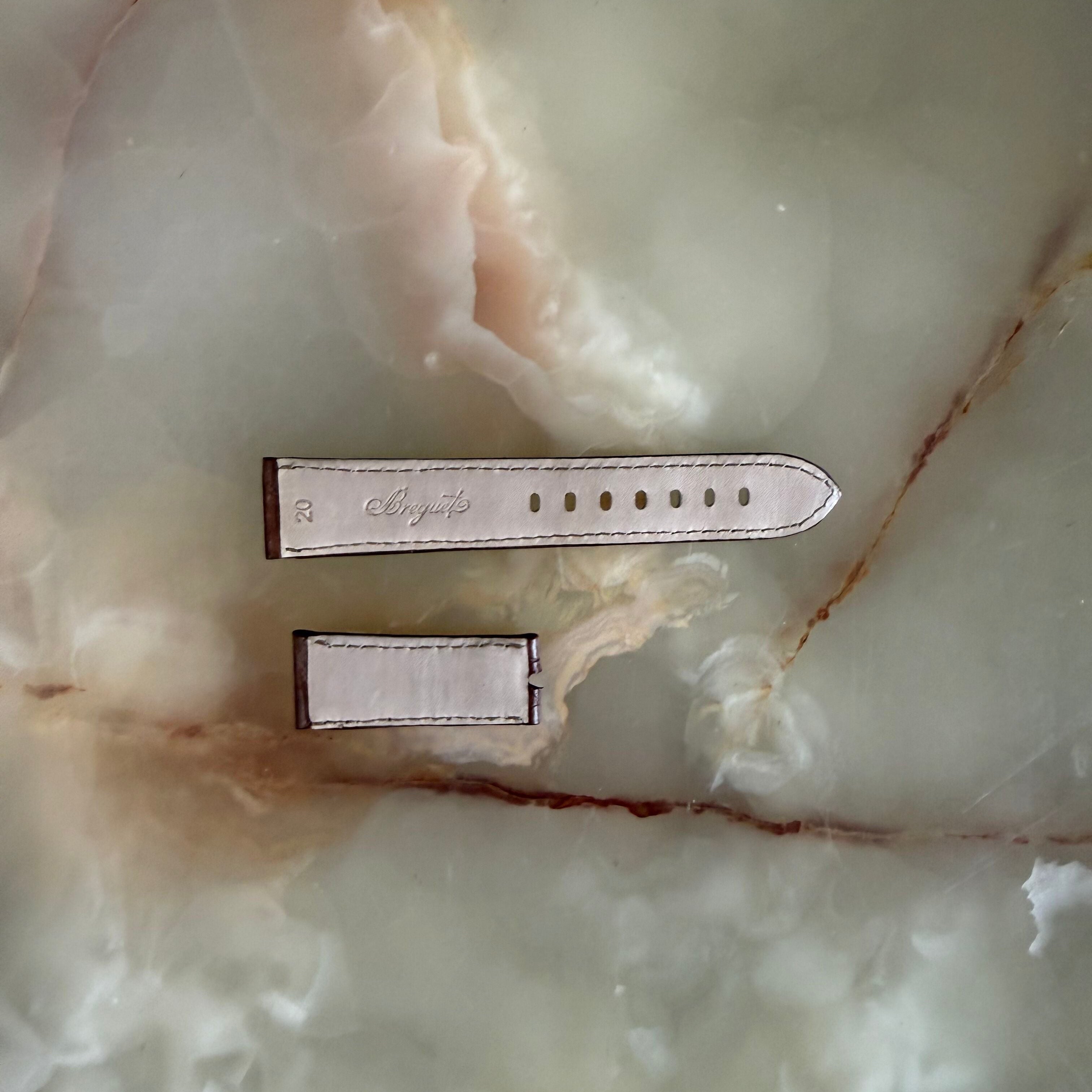 Authentic Breguet Brown Alligator Padded Watch Band Strap 20mm