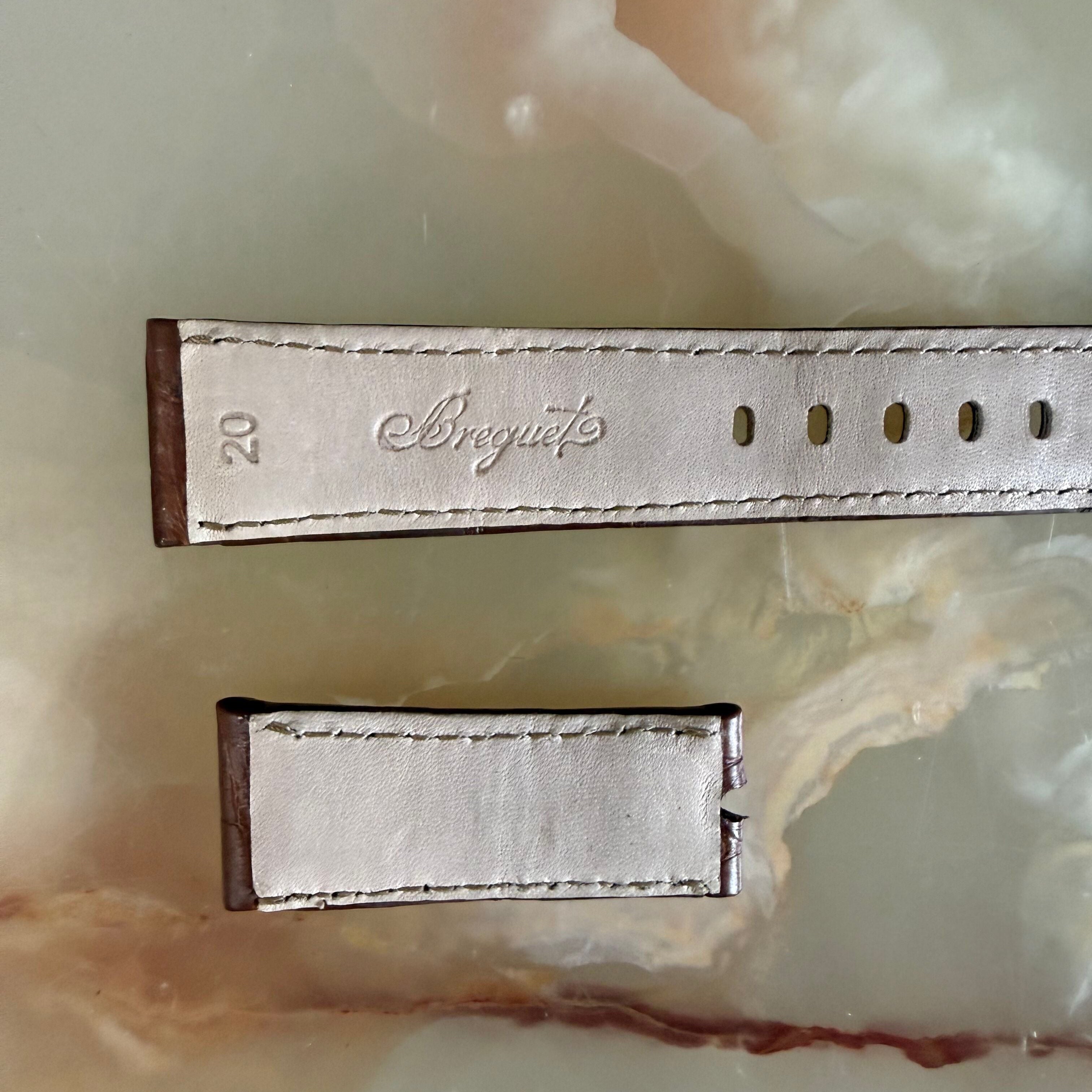 Authentic Breguet Brown Alligator Padded Watch Band Strap 20mm