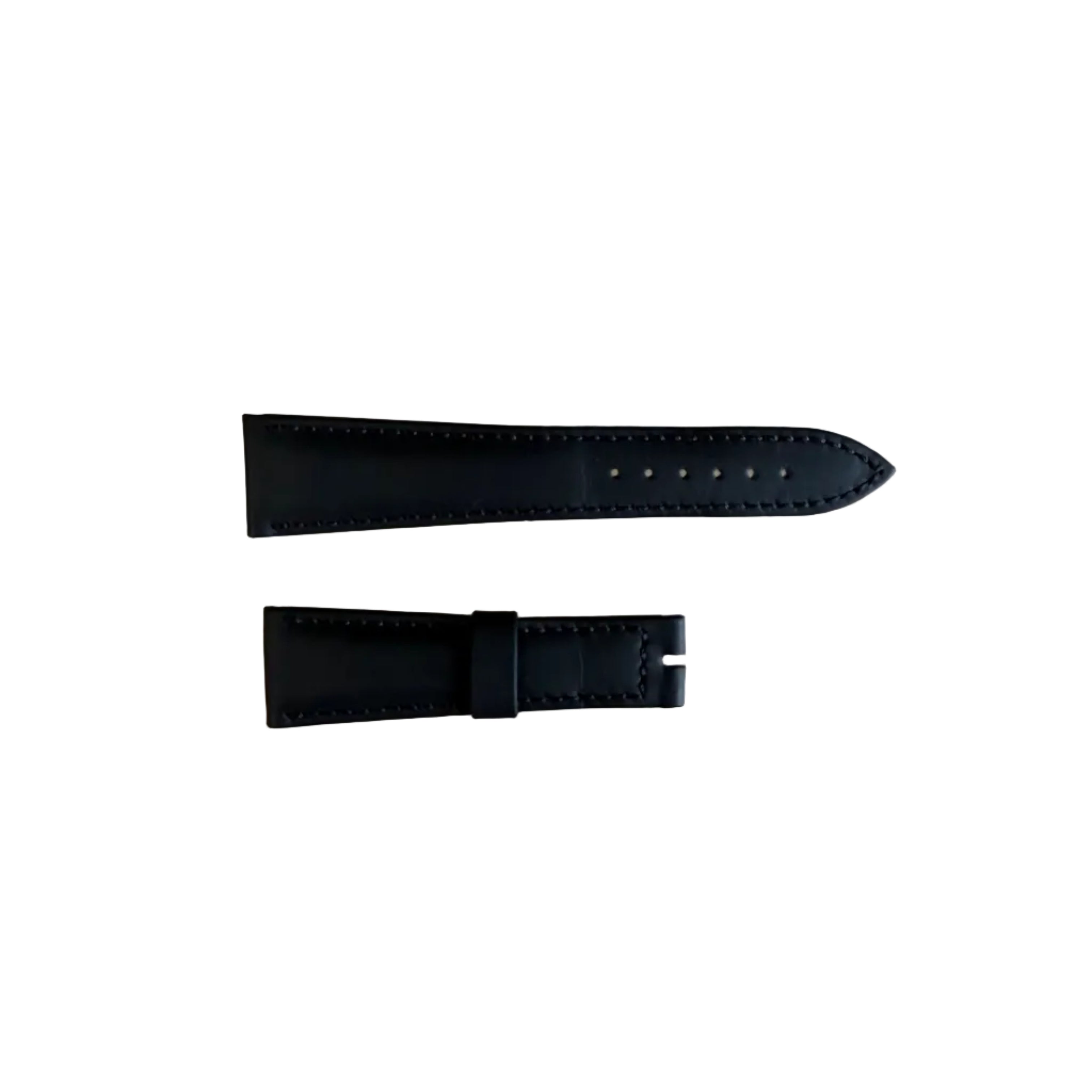 Authentic Breguet Black Leather Matte Watch Band Strap 21.5mm