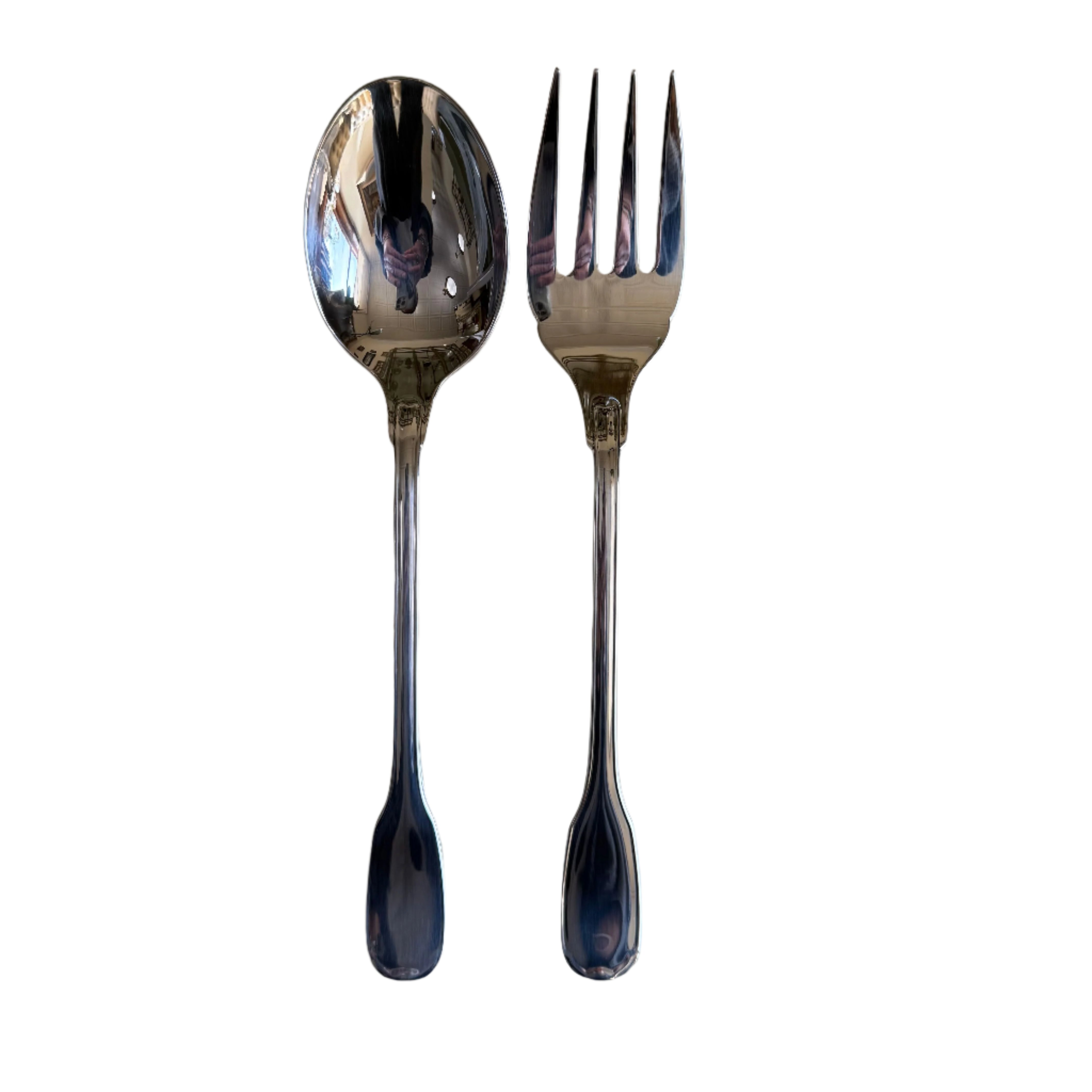 Christofle Touraine Serving Spoon & Fork Set