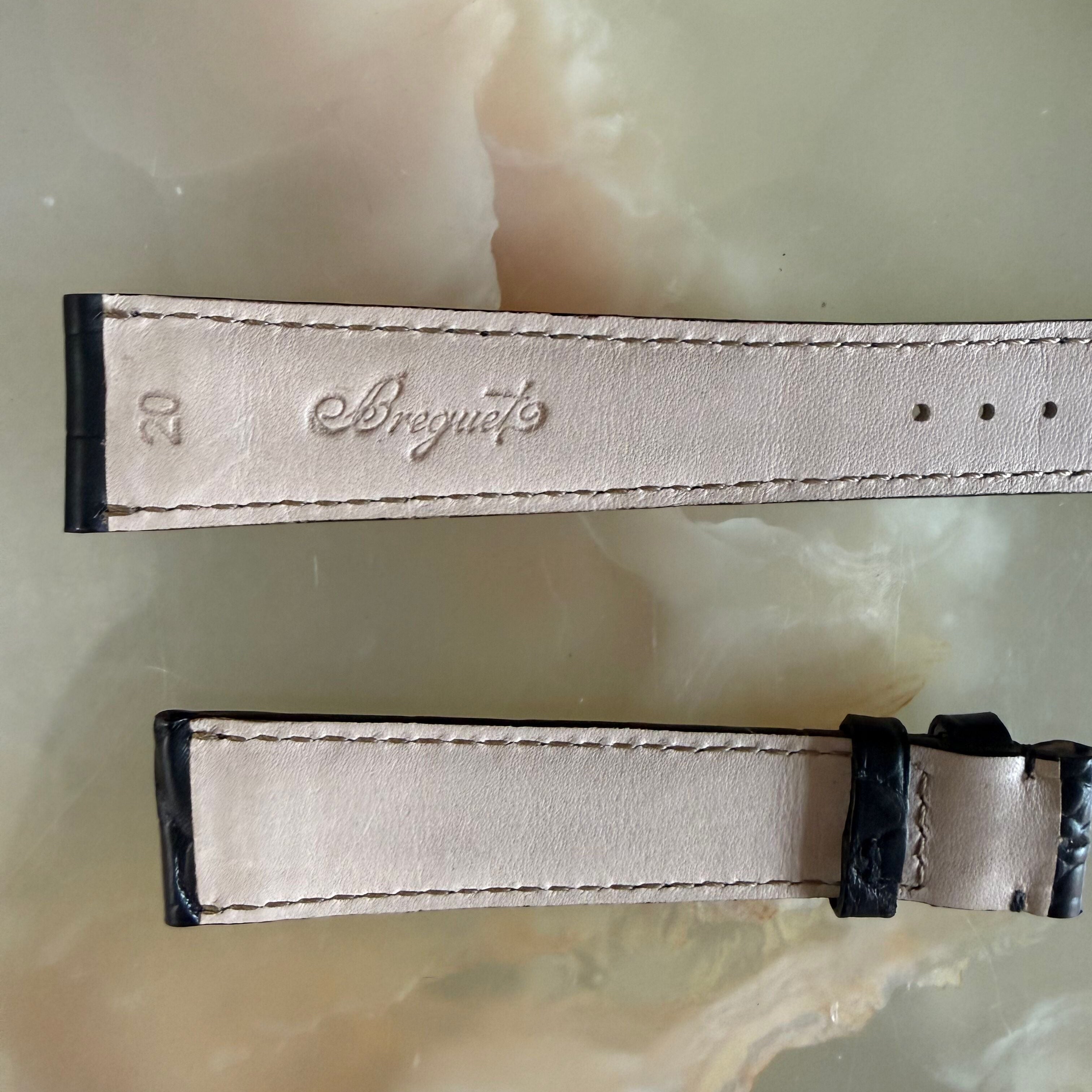 Authentic Breguet Black Alligator Matte Watch Band Strap 20mm