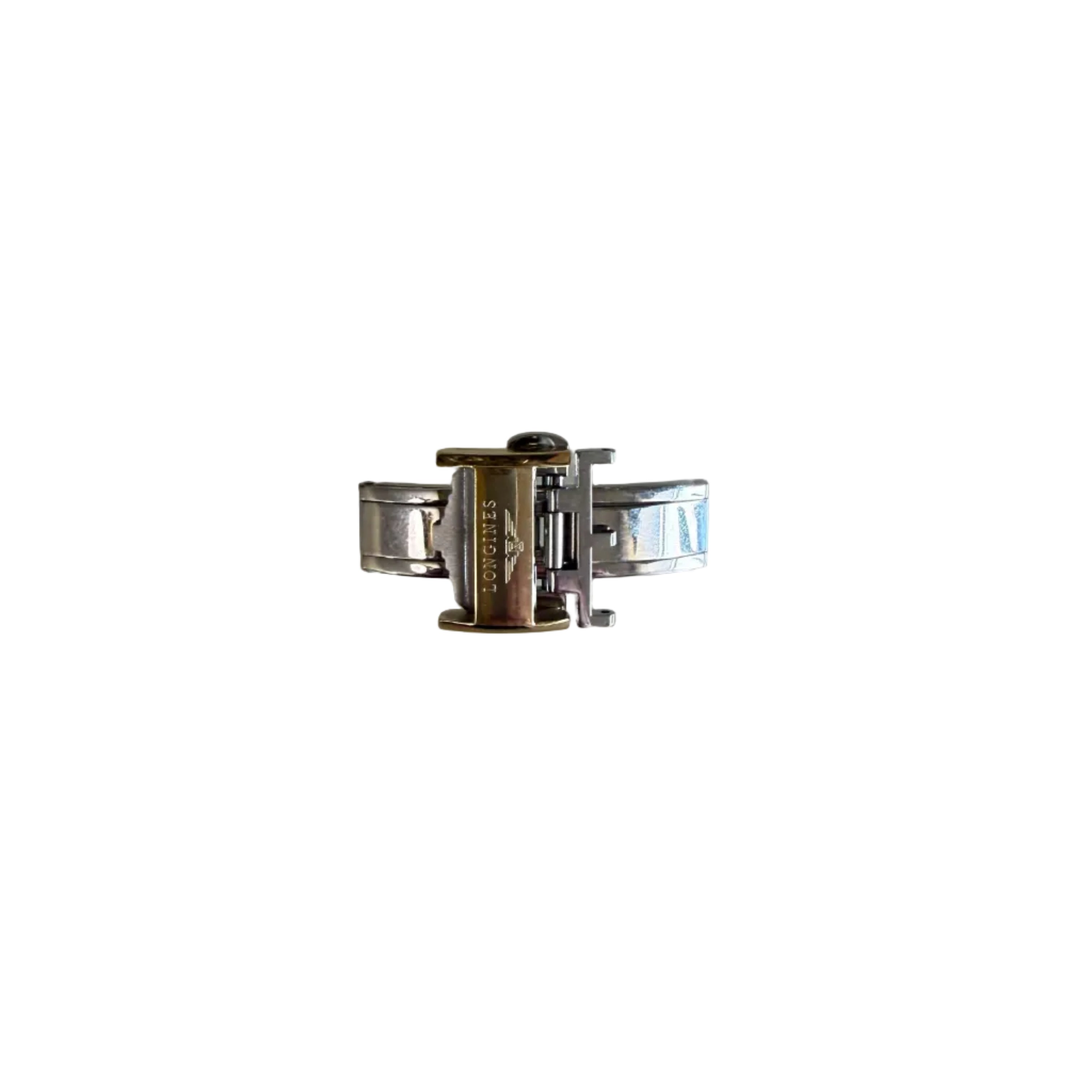 Authentic Longines Stainless Steel Gold/Silver Butterfly Watch Clasp 16mm