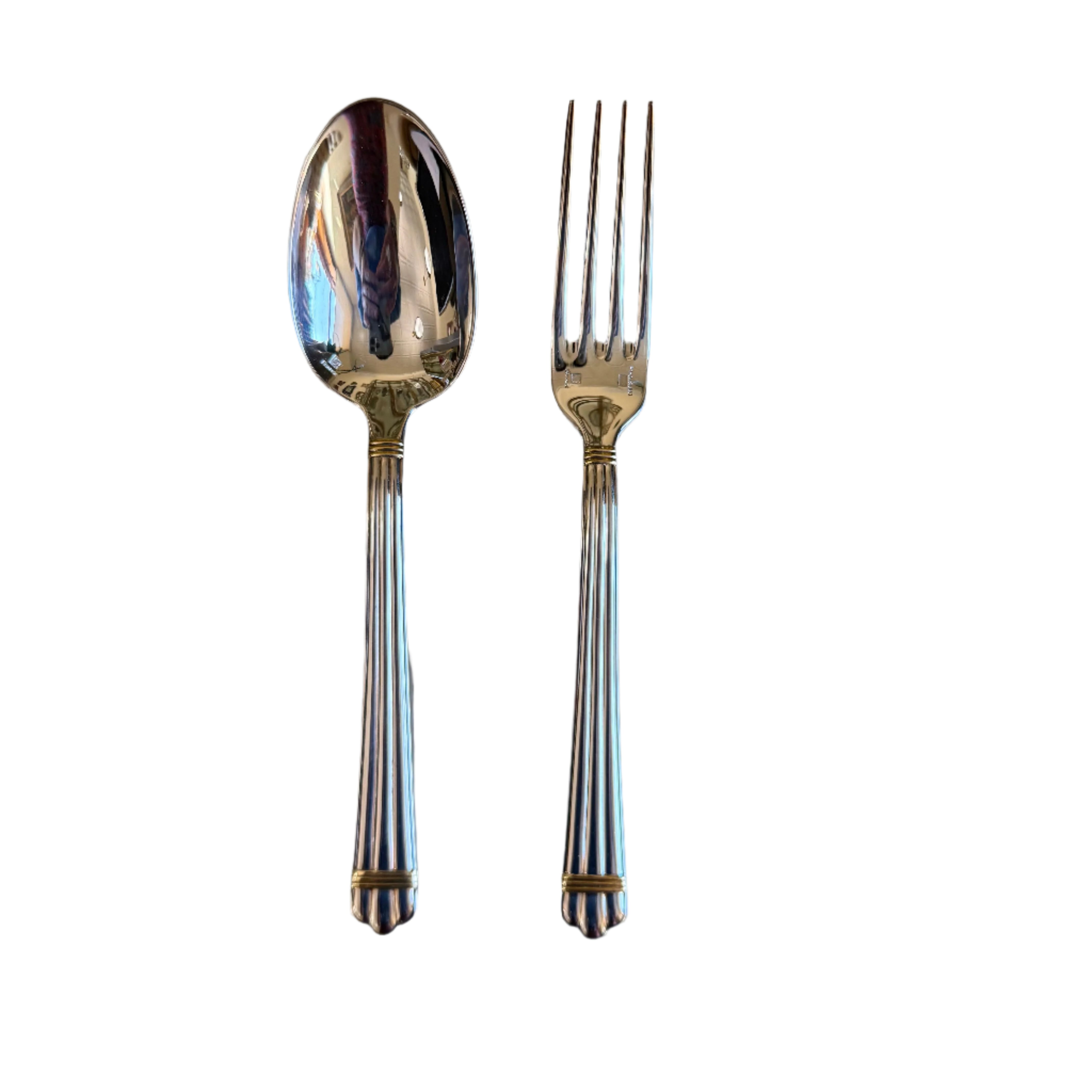 Christofle Aria Gold Ring Silver Plated Two-Piece Children’s Flatware Set