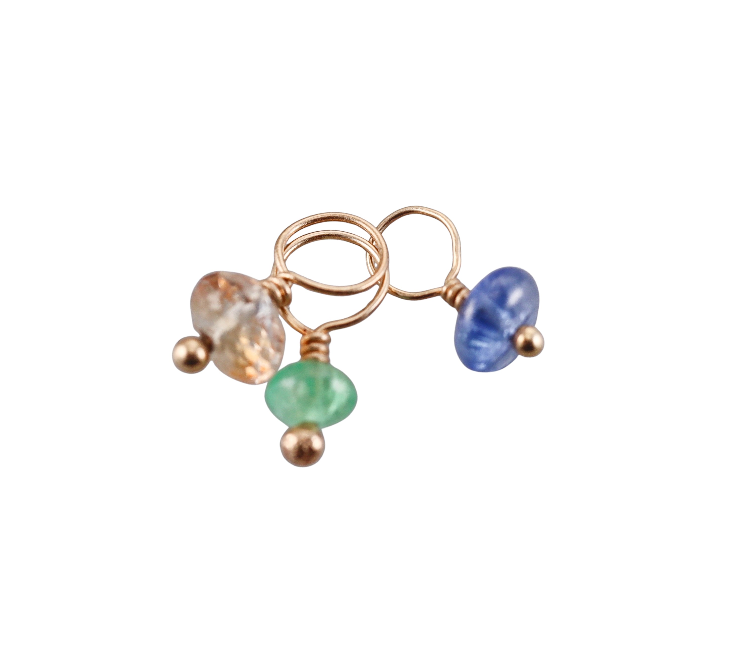 Heather Moore Sterling Gold Number 1 Charm & Eye Catching Gemstone Pendant