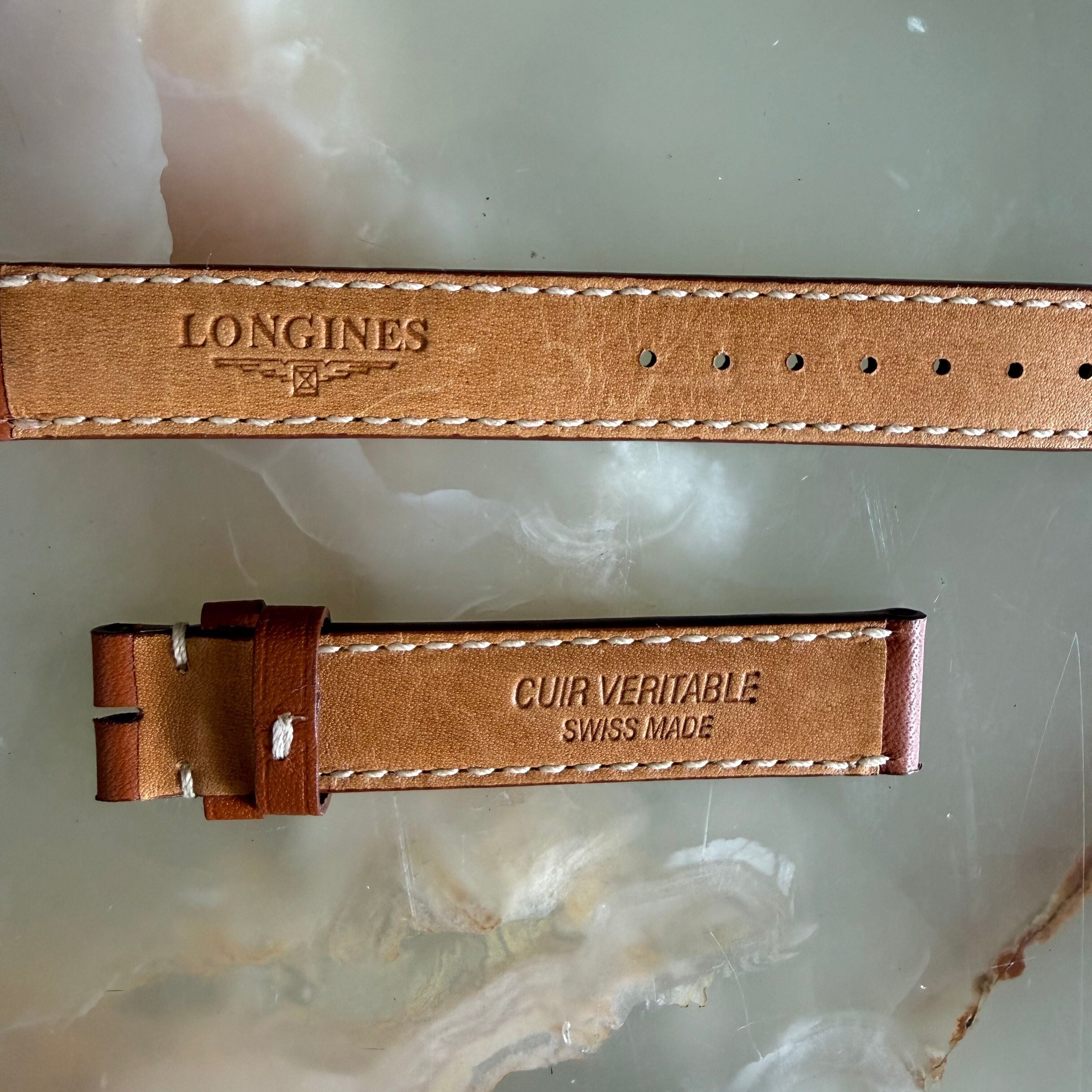 Authentic Longines Brown Leather Watch Band Strap 14mm