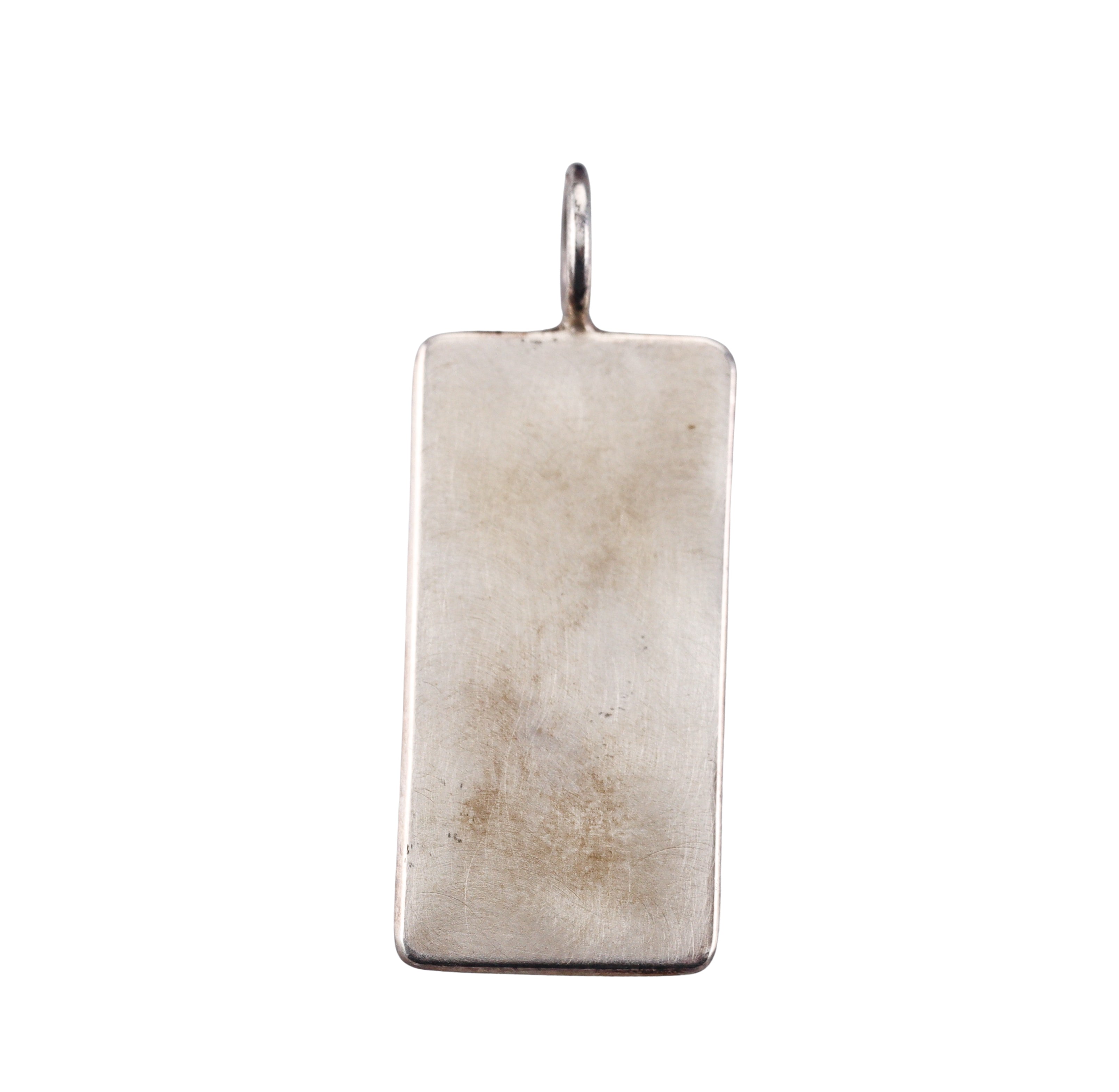 Heather Moore Sterling Love Simple ID Tag & Eye Catching Gemstones Charm Pendant