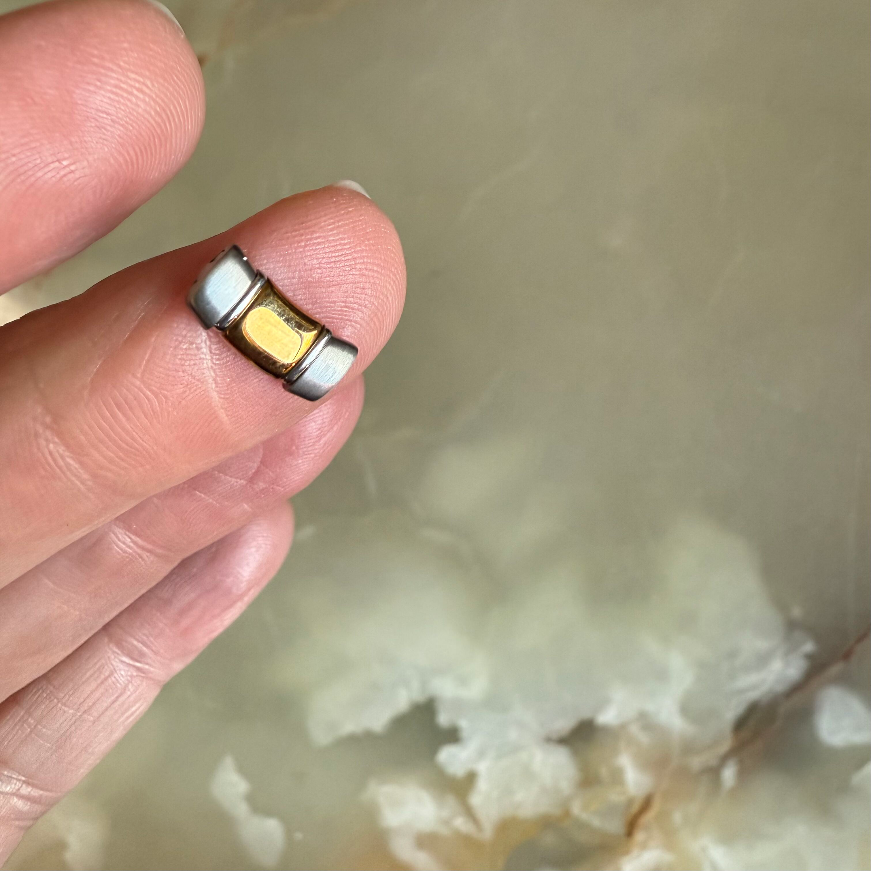 Authentic Ebel 1911 Steel 2 Tone Gold Steel Link 12mm 629040103