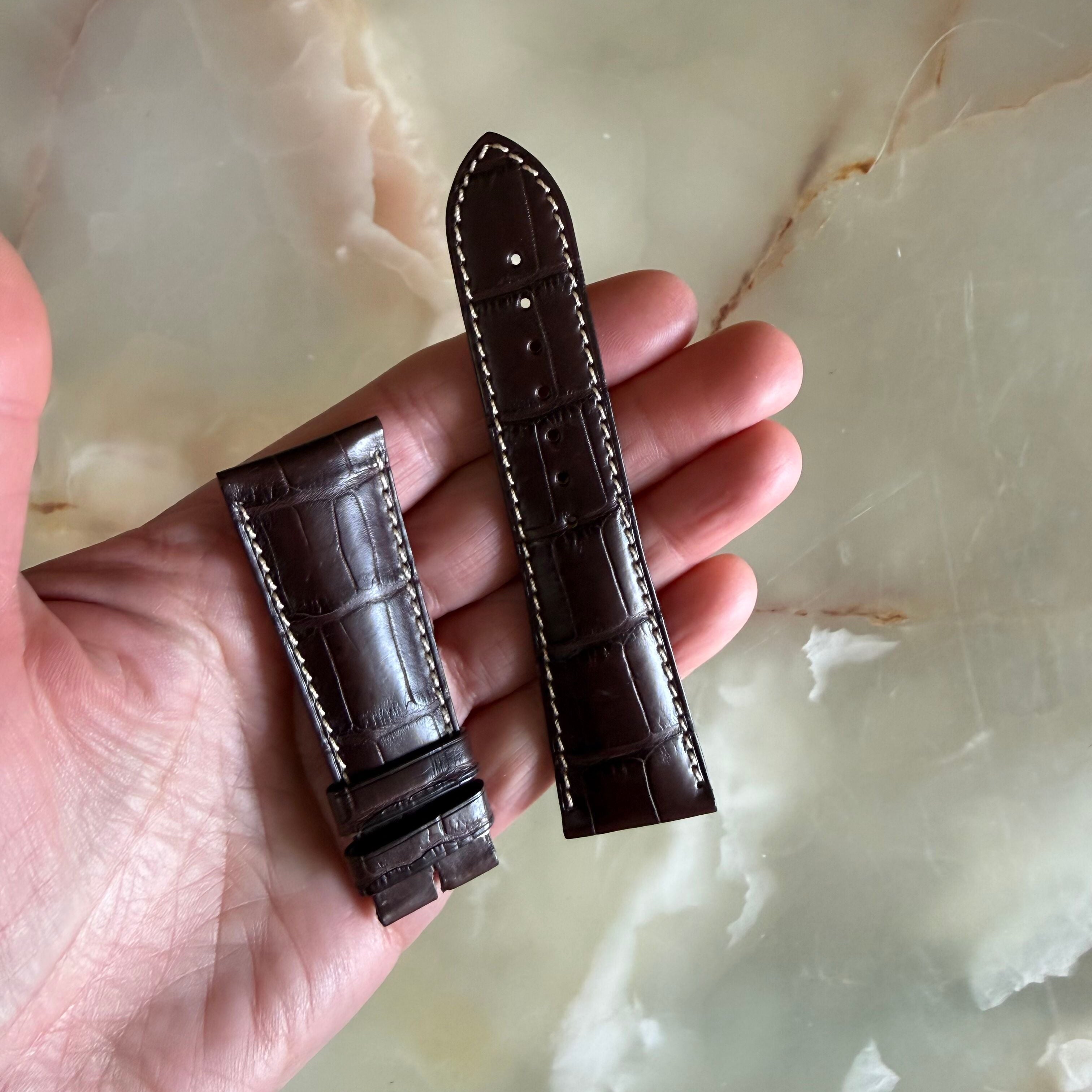 Authentic Longines Brown Alligator Watch Band Strap 25mm