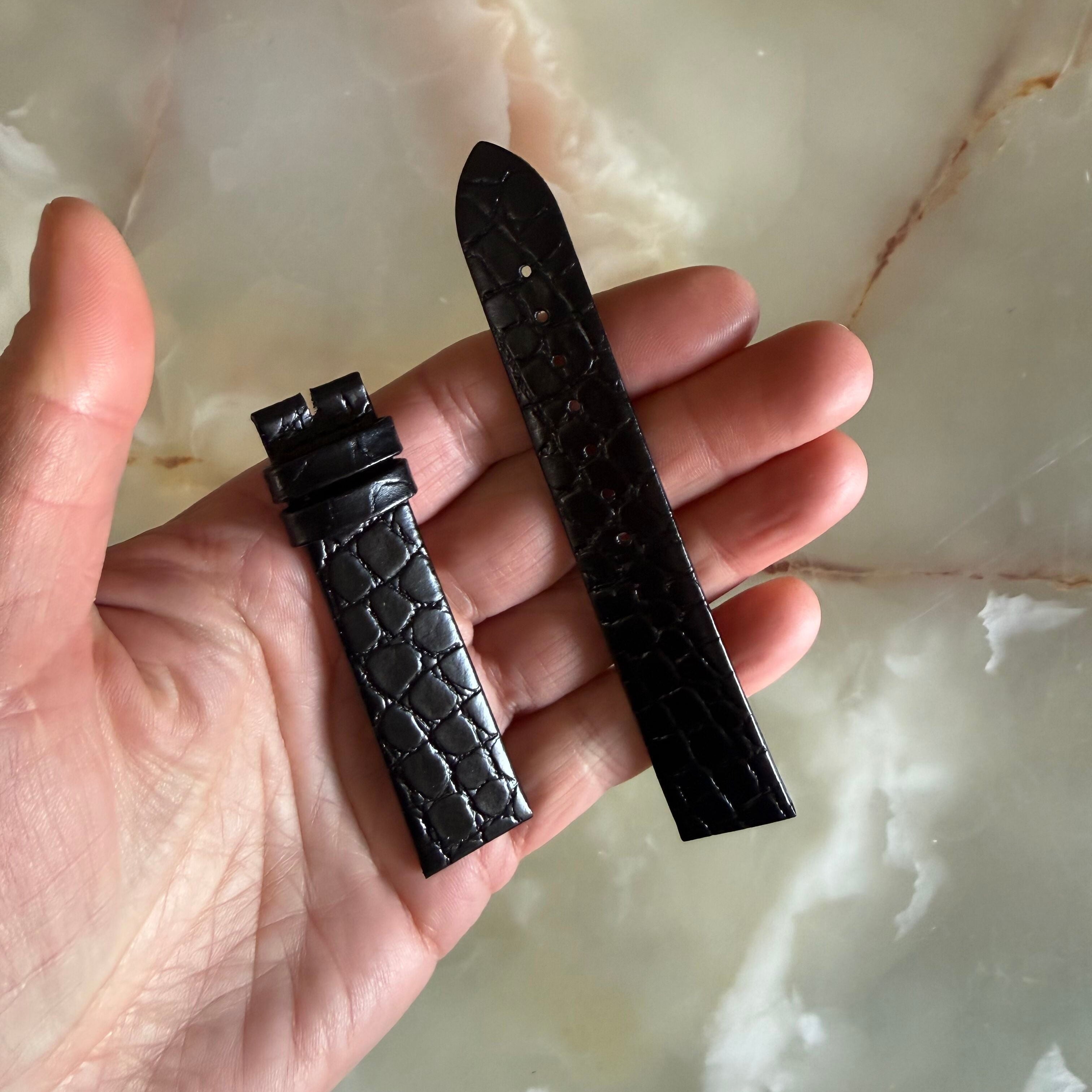 Authentic Longines Black Alligator Watch Strap Band 18mm L682101238