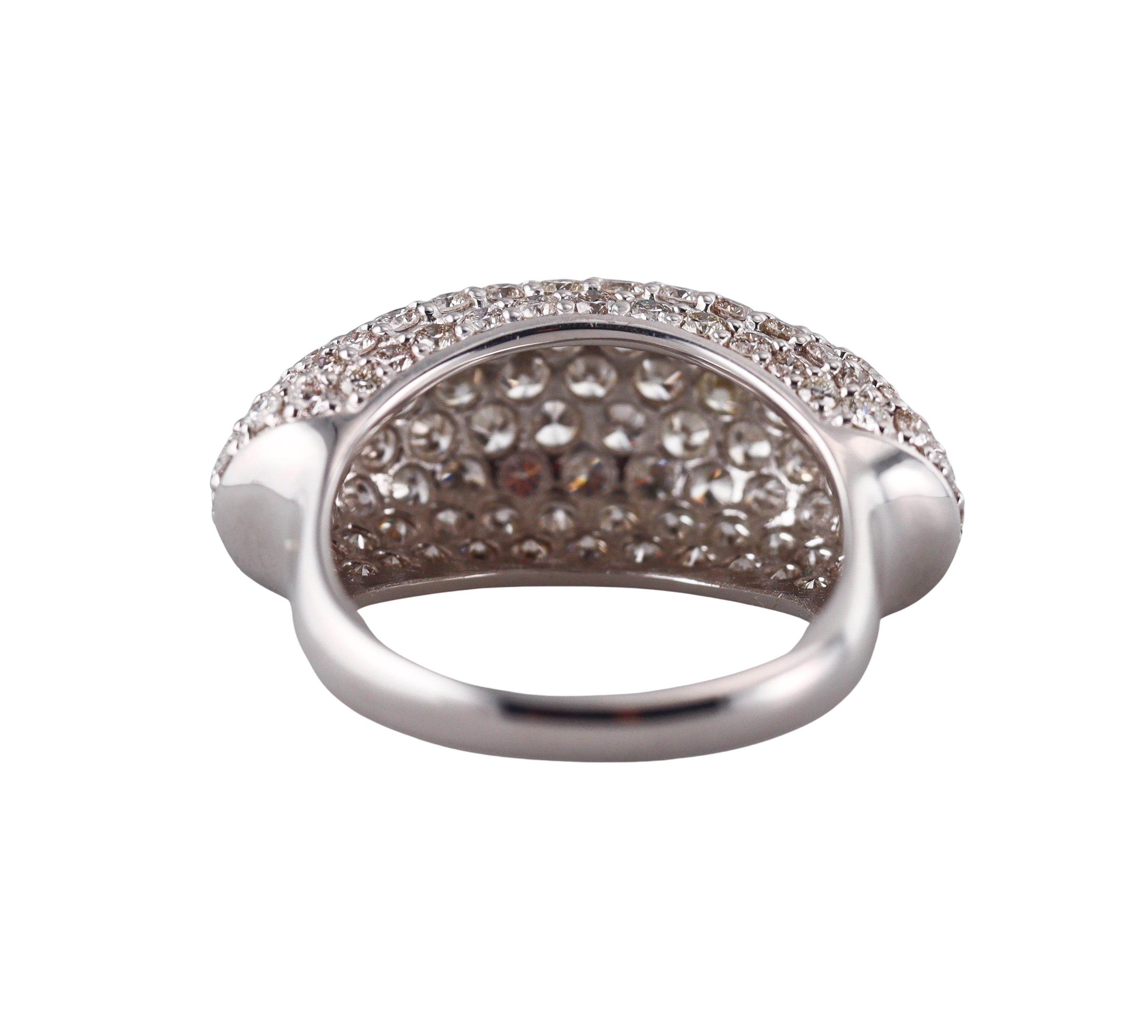 Modern 18k Gold 3.00ctw Diamond Dome Ring