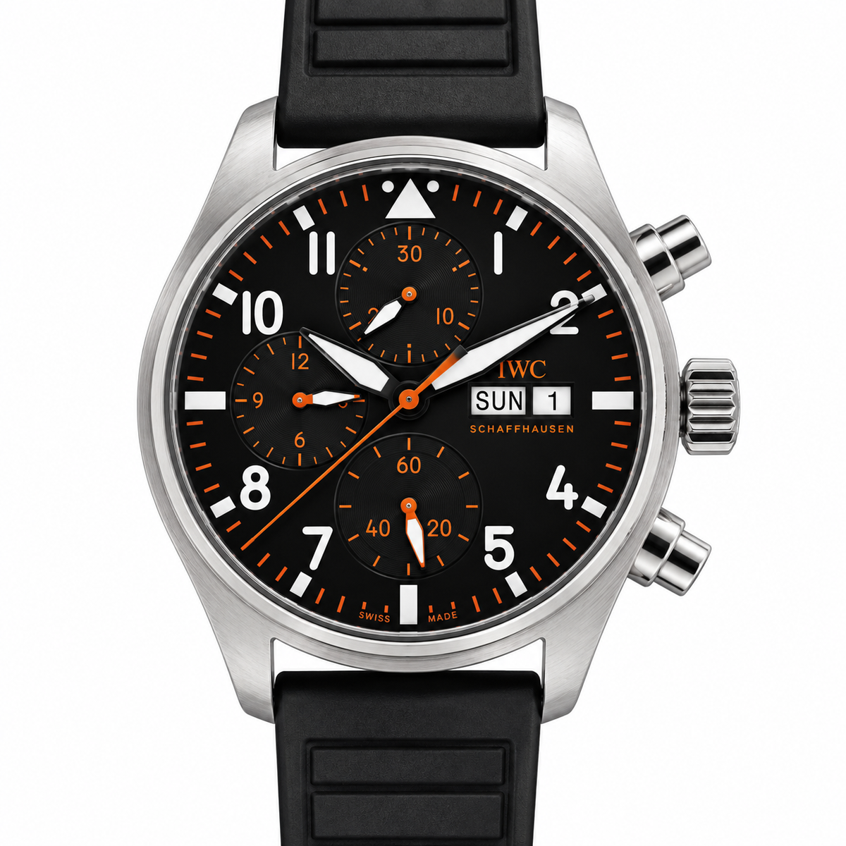 IWC Pilot's Chronograph 41 APXGP Black Dial Black Strap Watch 41mm IW388116