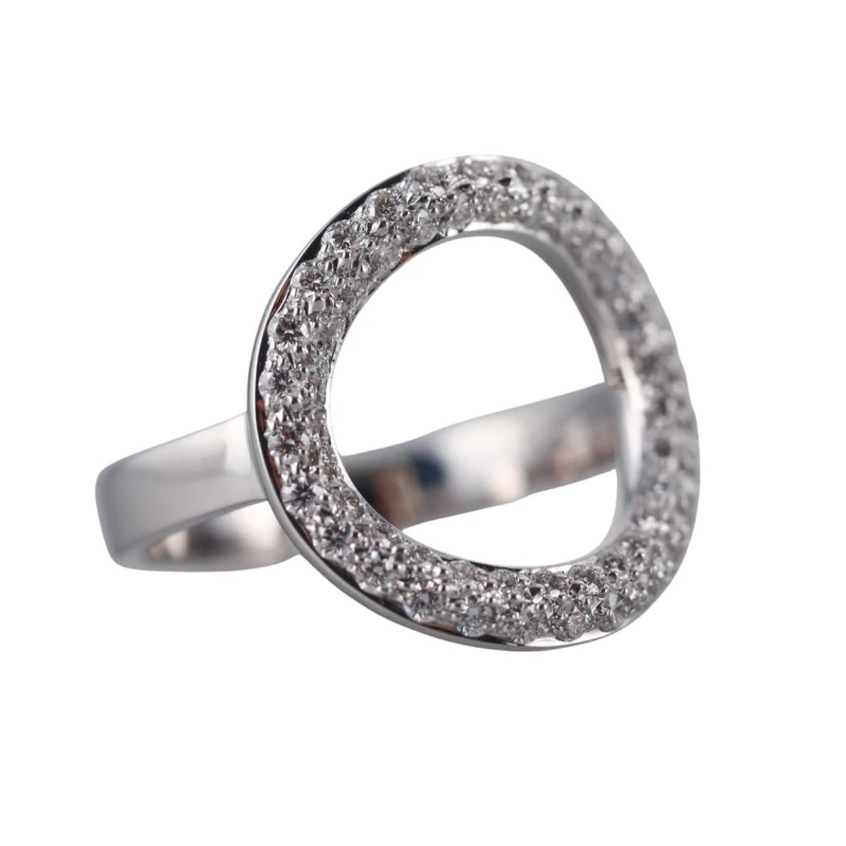 Idole De Christofle White Gold Diamond Deck Ring 6800756