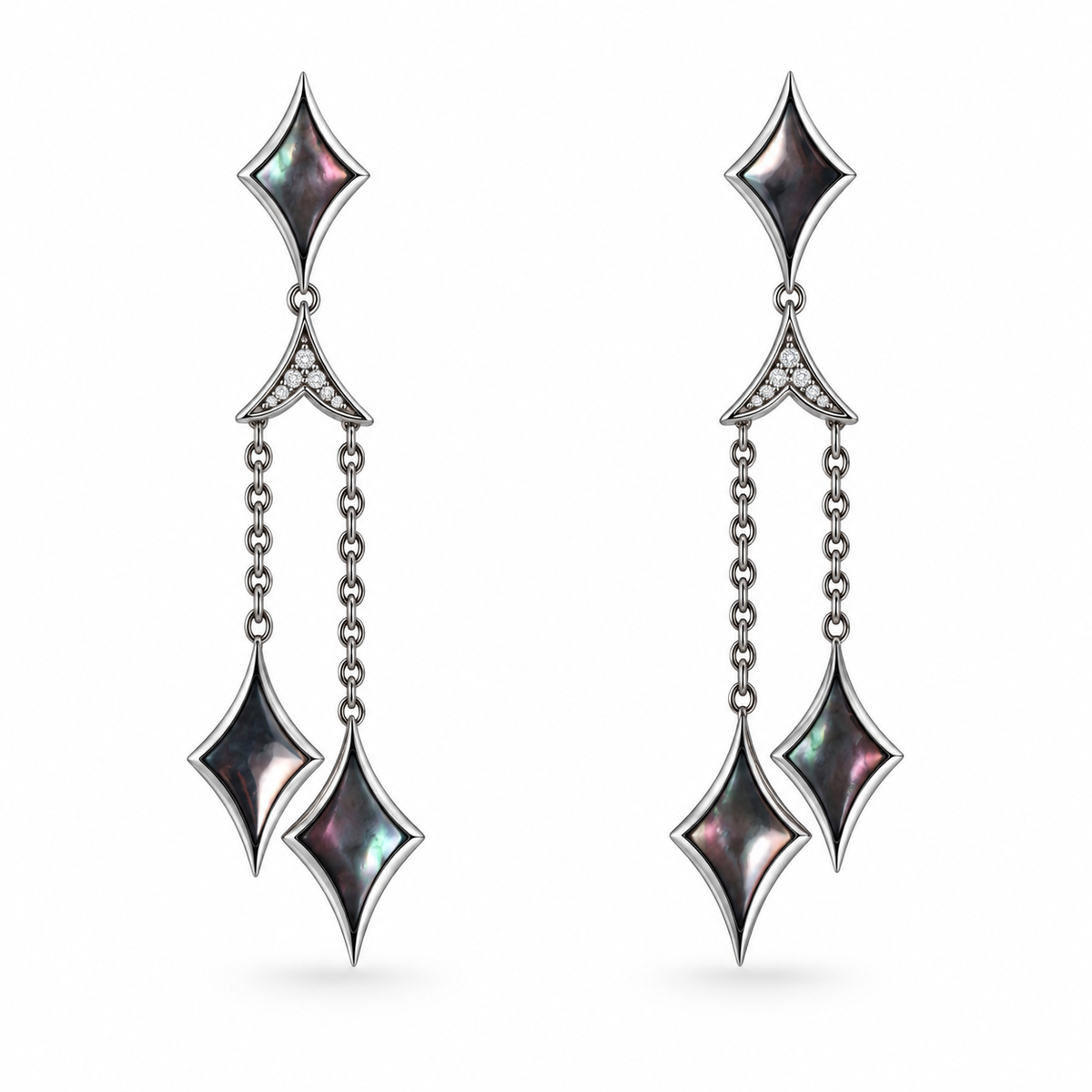 Kabana 14K White Gold Mother of Pearl Diamond Drop Earrings