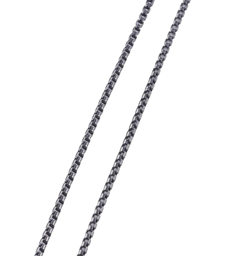 John Hardy Modern Chain Rhodium Sterling Silver Diamond Pendant Necklace OG-2616