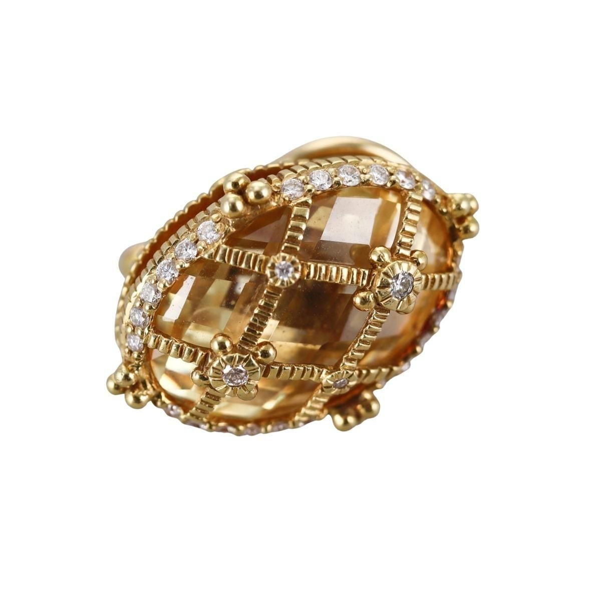 Judith Ripka Canary Crystal Diamond 18k Gold Earrings