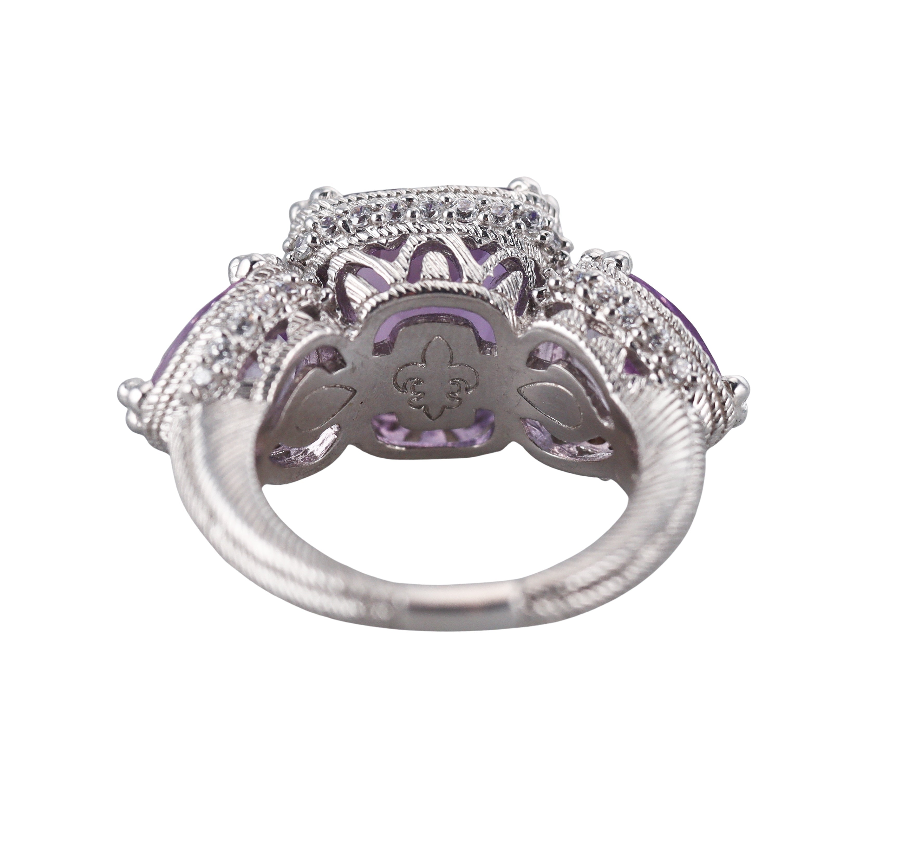 Judith Ripka Sterling Amethyst Crystal Ring