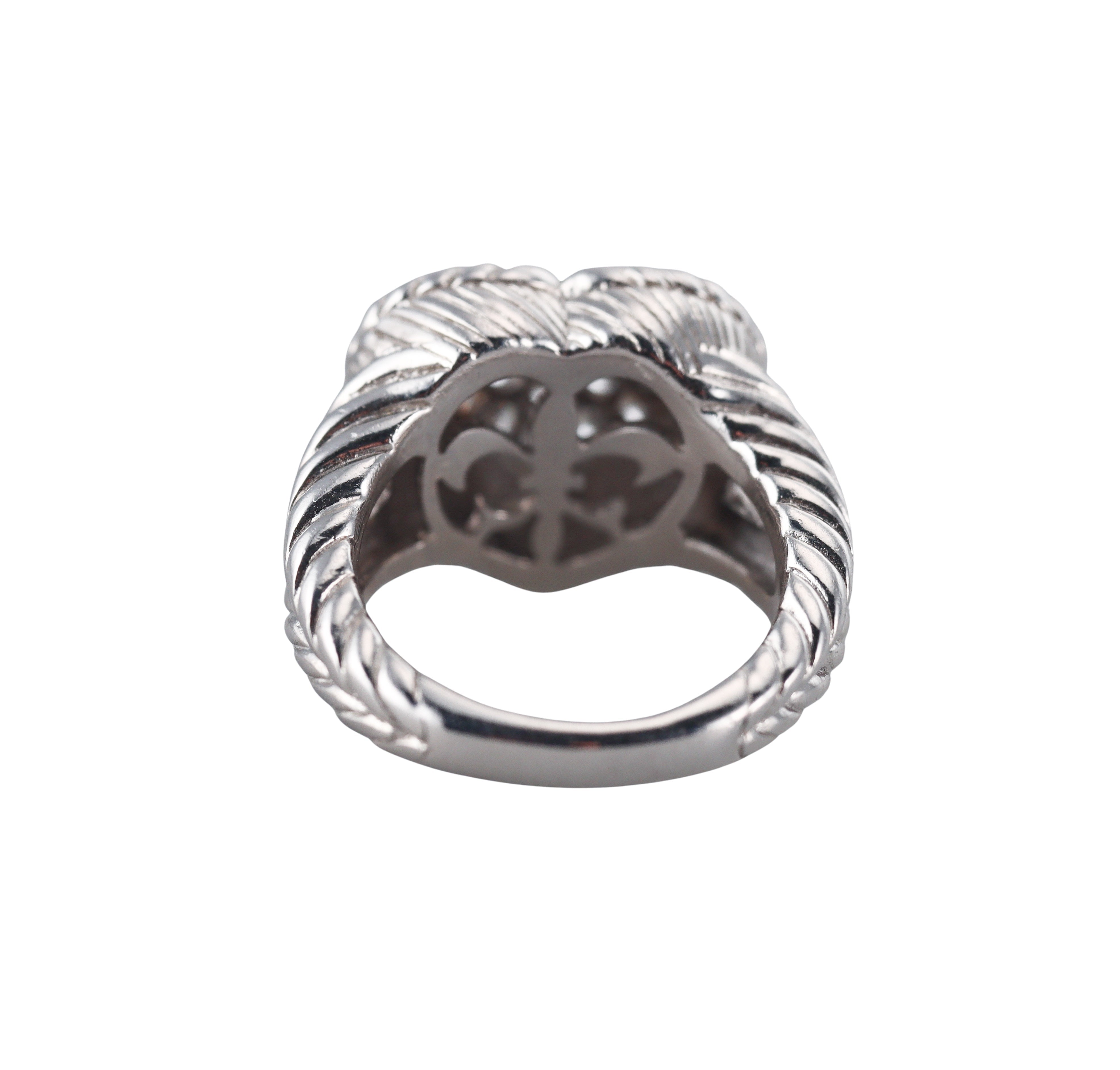 Judith Ripka Sterling Silver Cubic Zirconia Heart Cocktail Ring