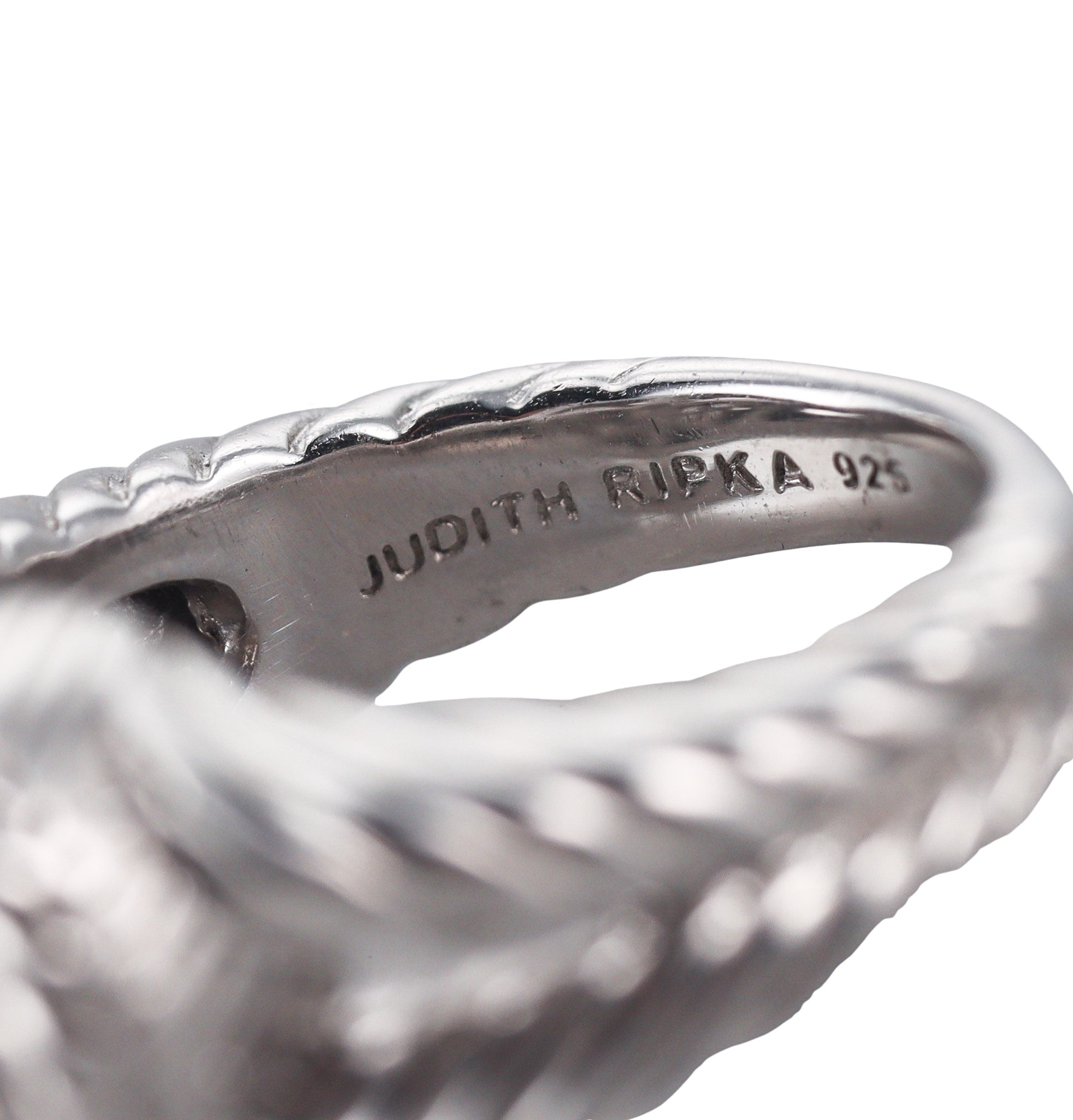 Judith Ripka Sterling Silver Cubic Zirconia Heart Cocktail Ring