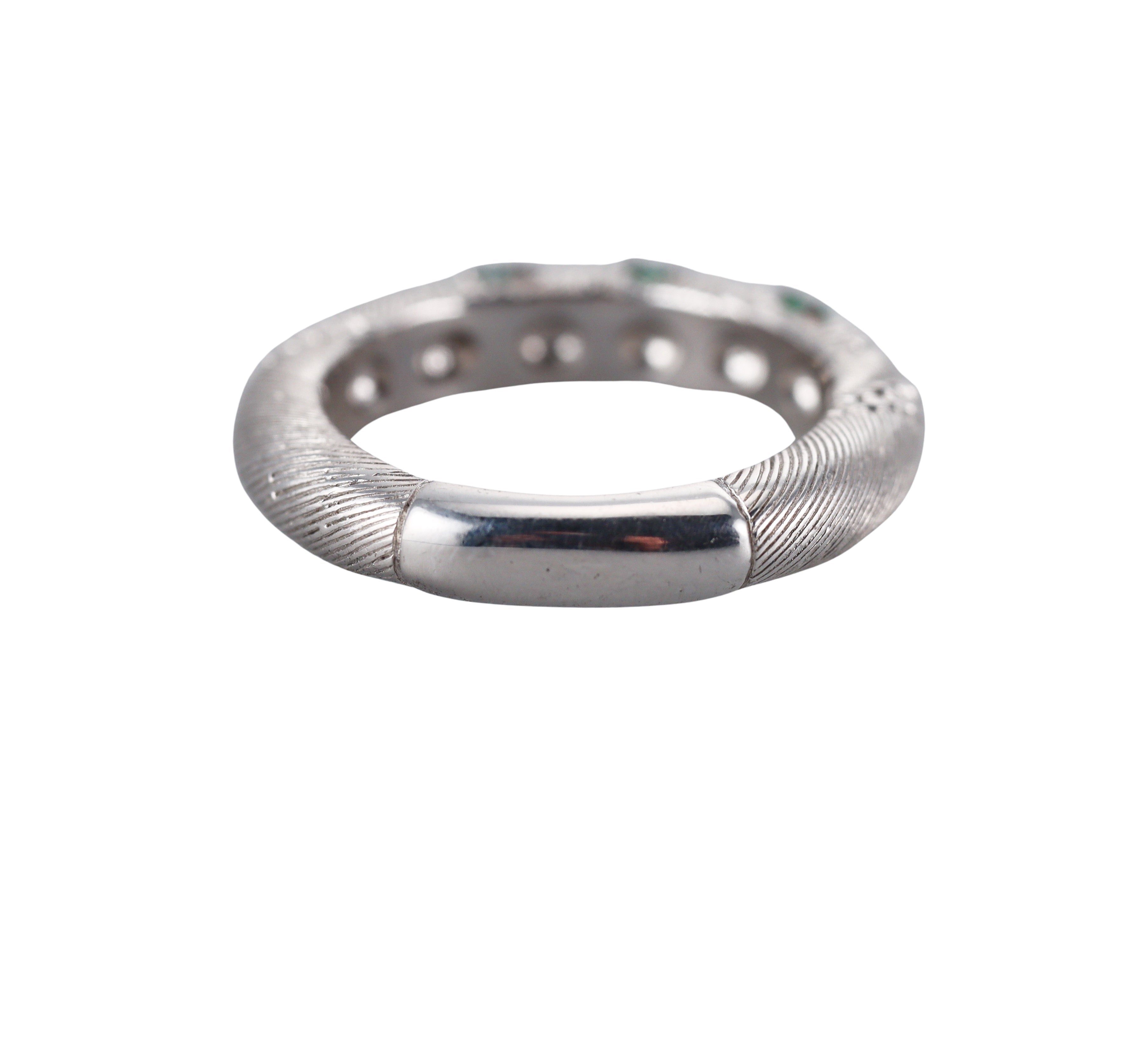 Judith Ripka Sterling Silver Emerald Ring Band