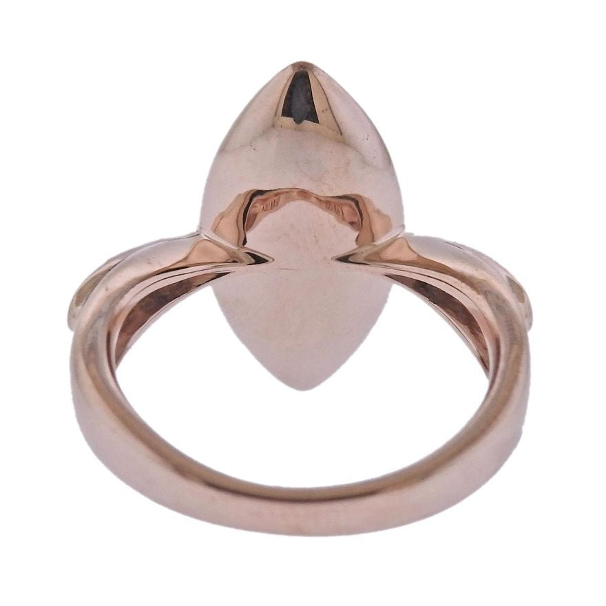 Kabana 14k Rose Gold Coral Diamond Ring
