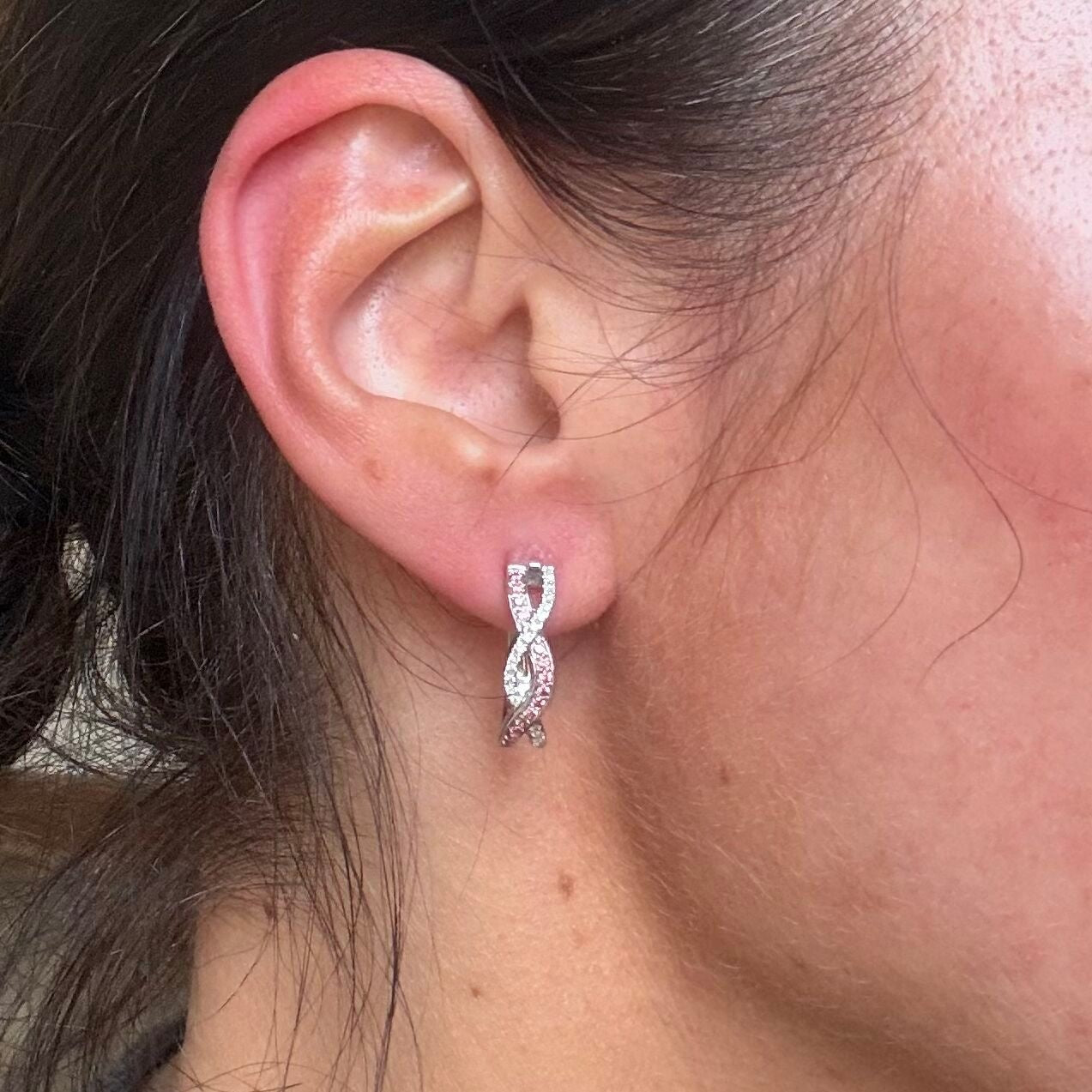 Kallati Gold Diamond Pink Sapphire Earrings