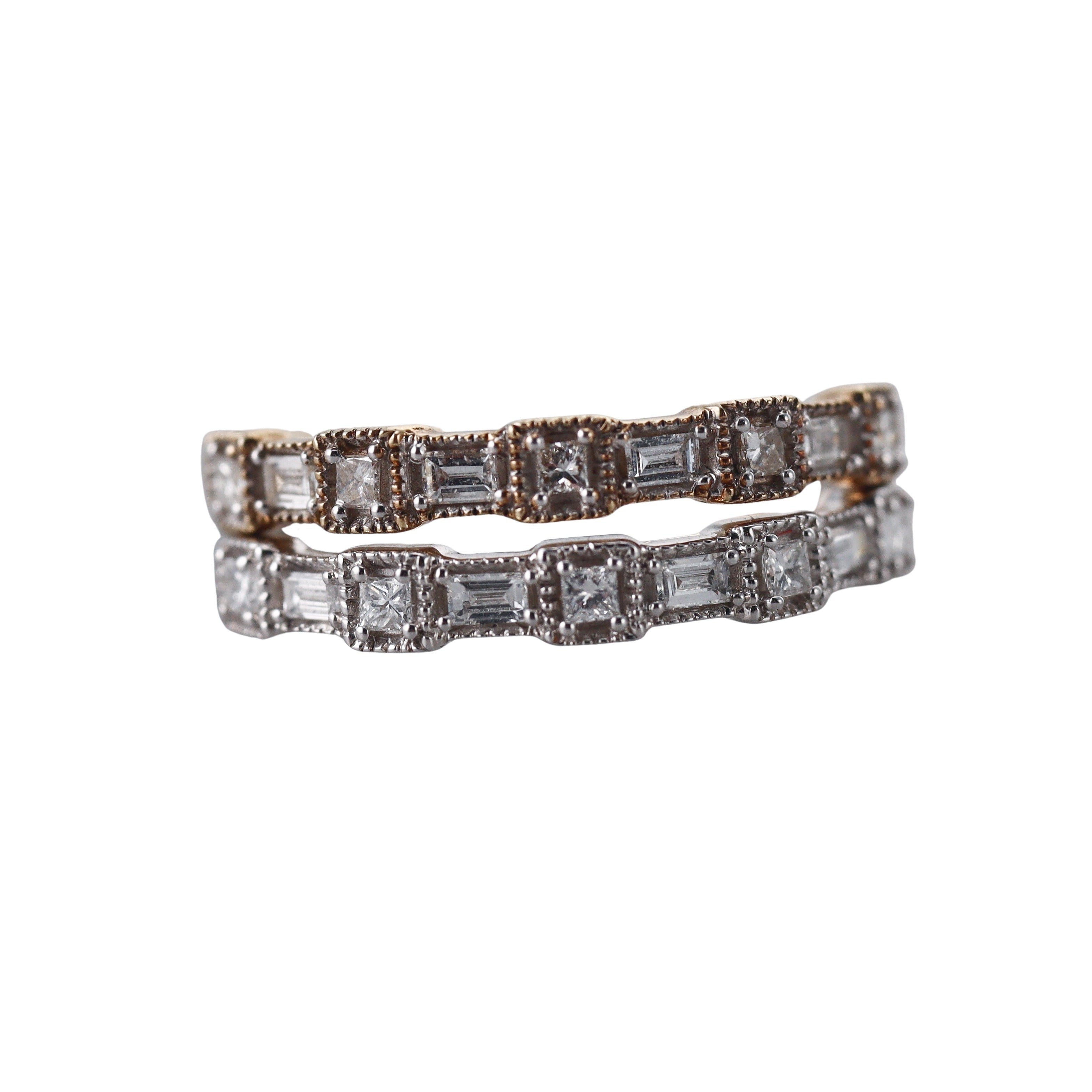 Kallati Gold Diamond Wedding Half Band Ring Set
