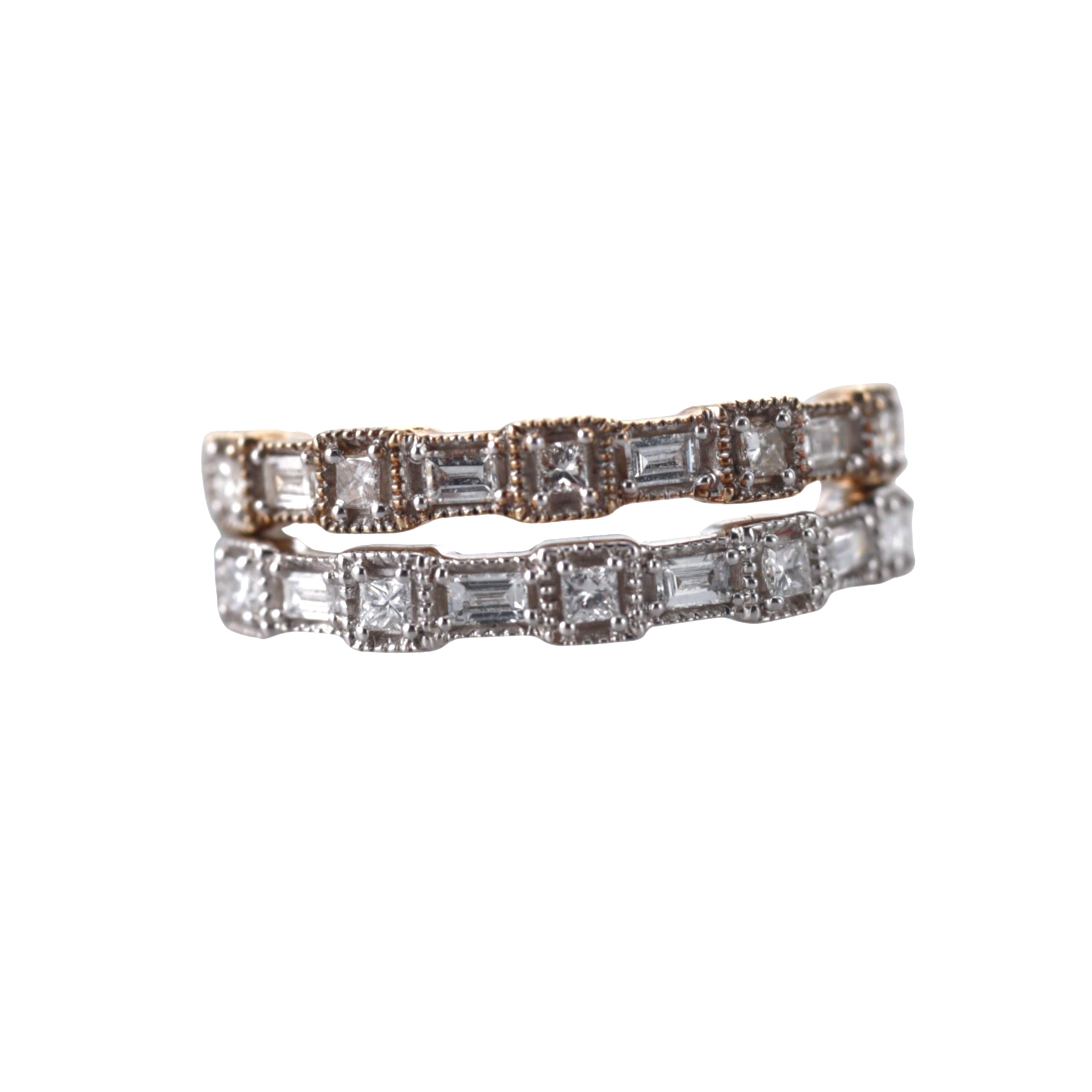 Kallati Gold Diamond Wedding Half Band Ring Set