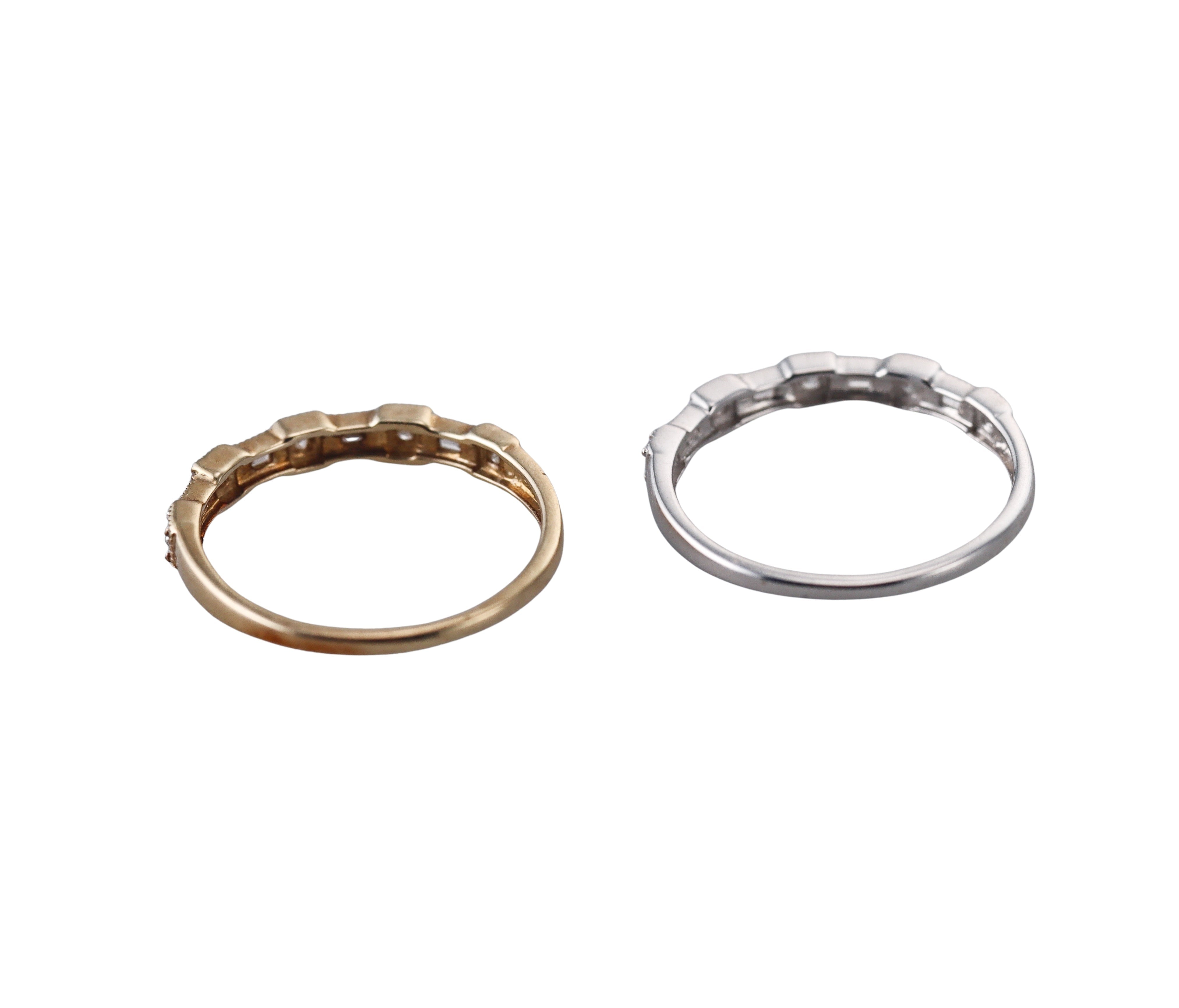 Kallati Gold Diamond Wedding Half Band Ring Set