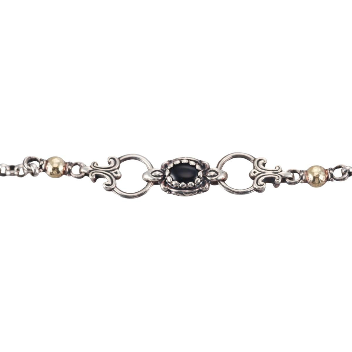 Konstantino Aspasia 18k Yellow Gold Sterling Onyx Necklace