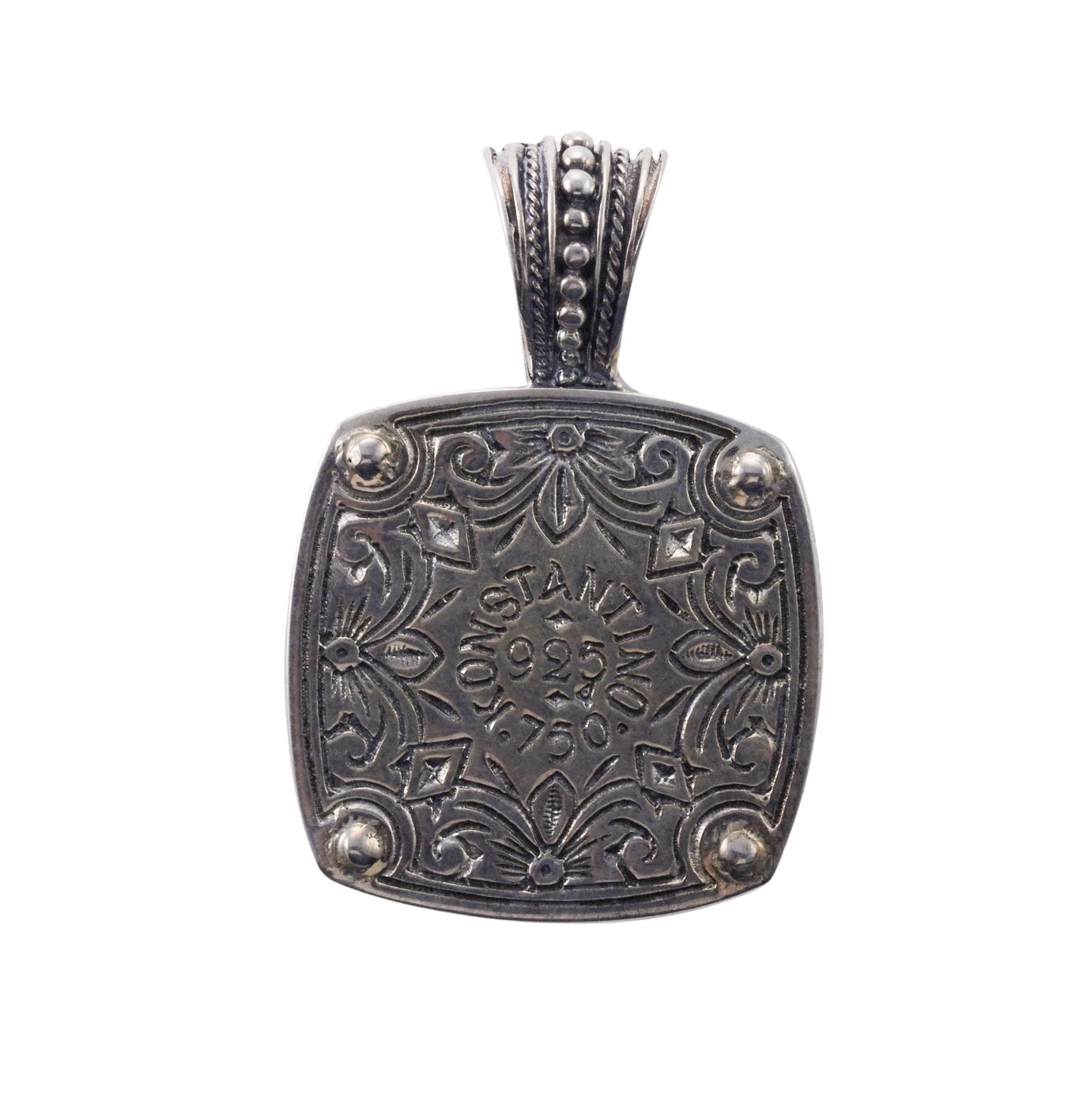 Konstantino Heonos Gold Silver Star of David Turquoise Pendant