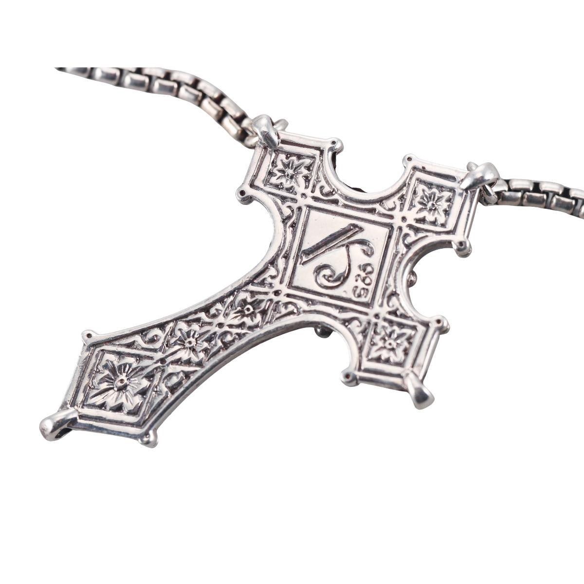 Konstantino Myrmidones Sterling Bronze Onyx Cross Necklace