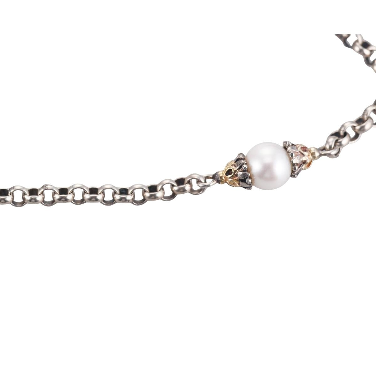 Konstantino Pearl 18k Sterling Cross Pendant Necklace