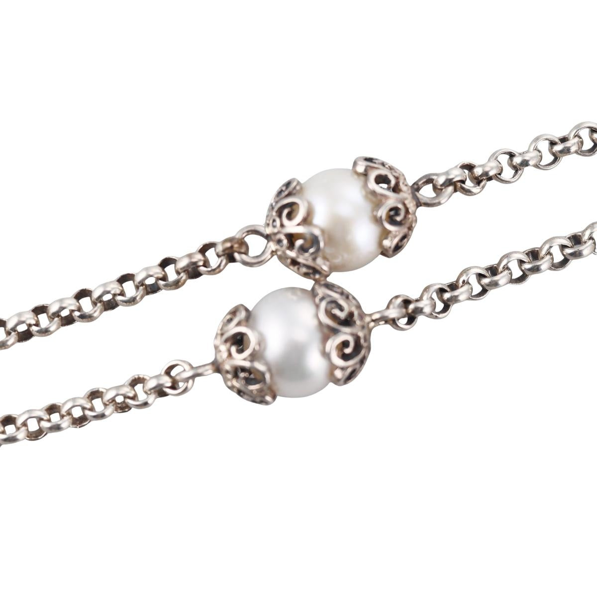 Konstantino Pearl 18k Yellow Gold Sterling Cross Pendant Necklace