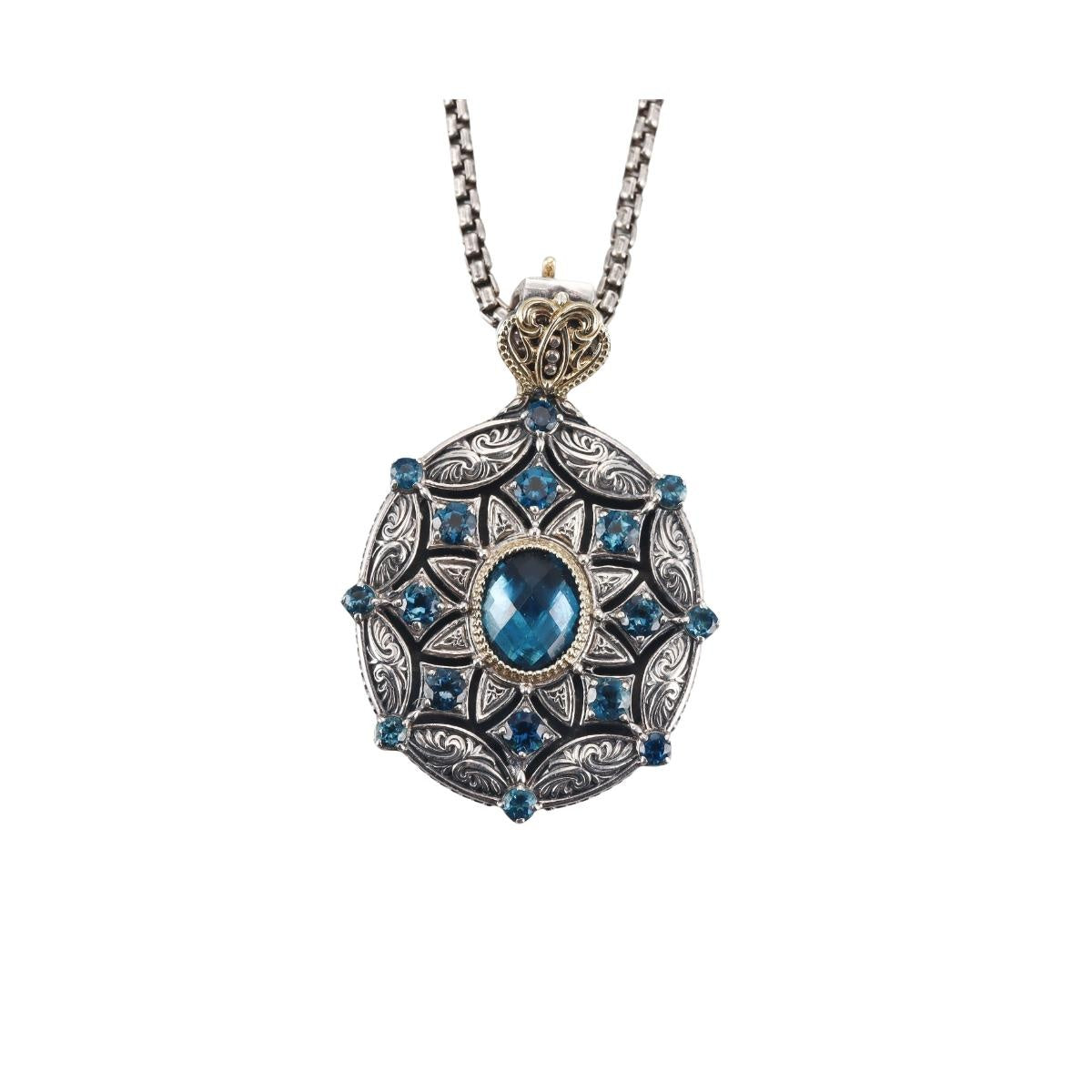 Konstantino Thalassa 18k Yellow Gold Sterling Topaz Pendant Necklace