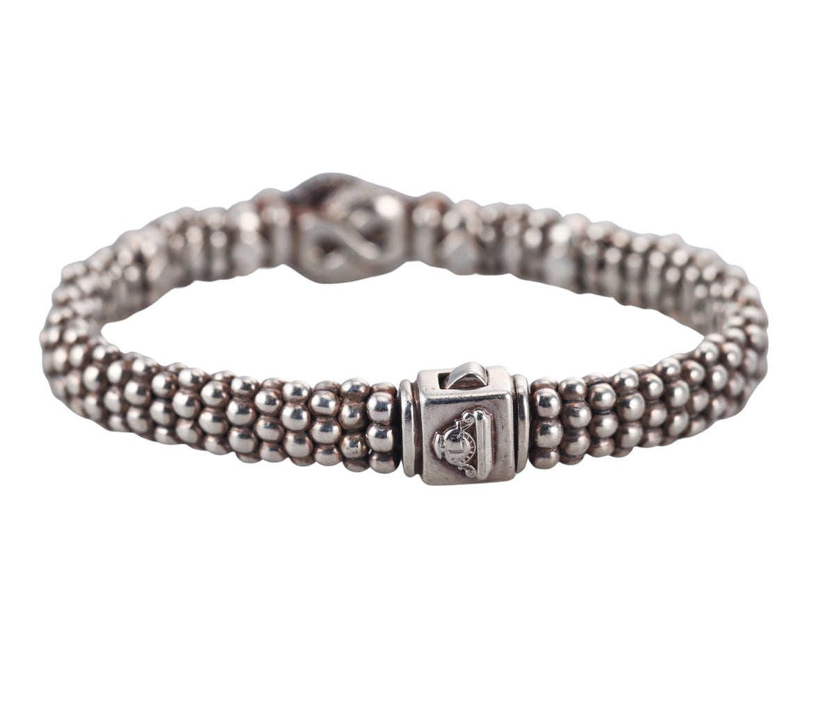 Lagos Caviar Silver Diamond Knot Bracelet