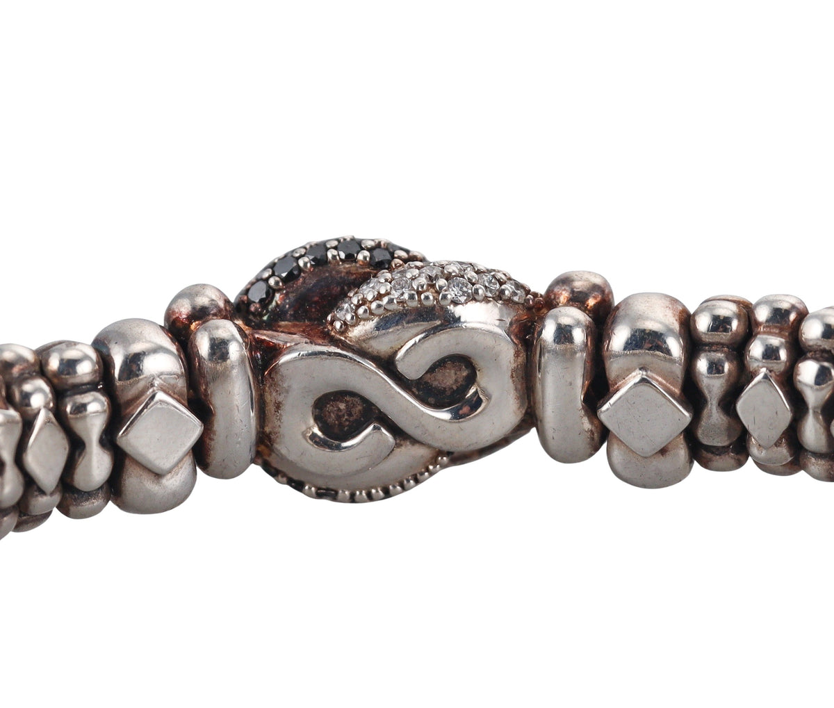 Lagos Caviar Silver Diamond Knot Bracelet