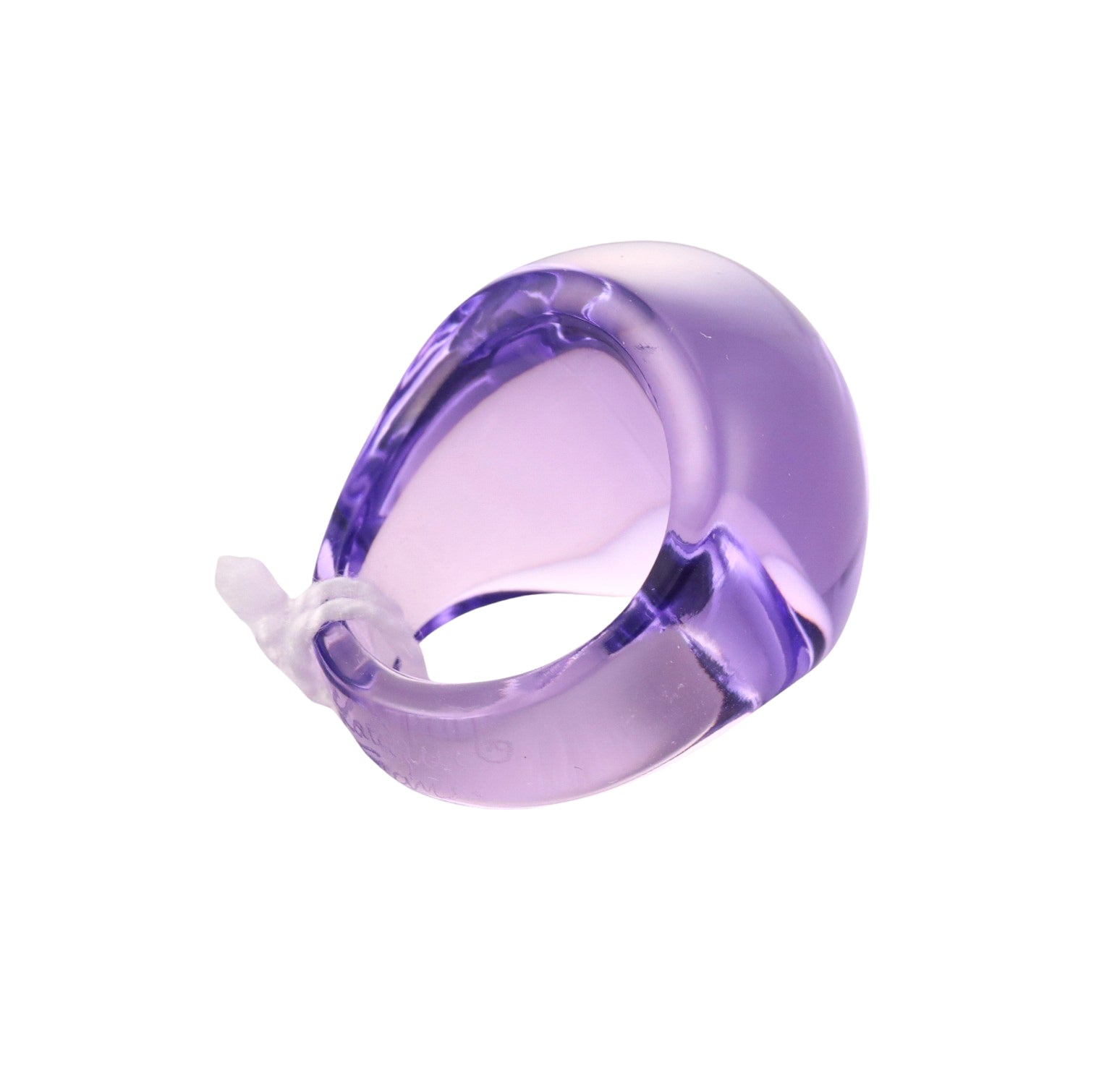 Lalique Cabochon Signet Light Purple Crystal Ring 028170