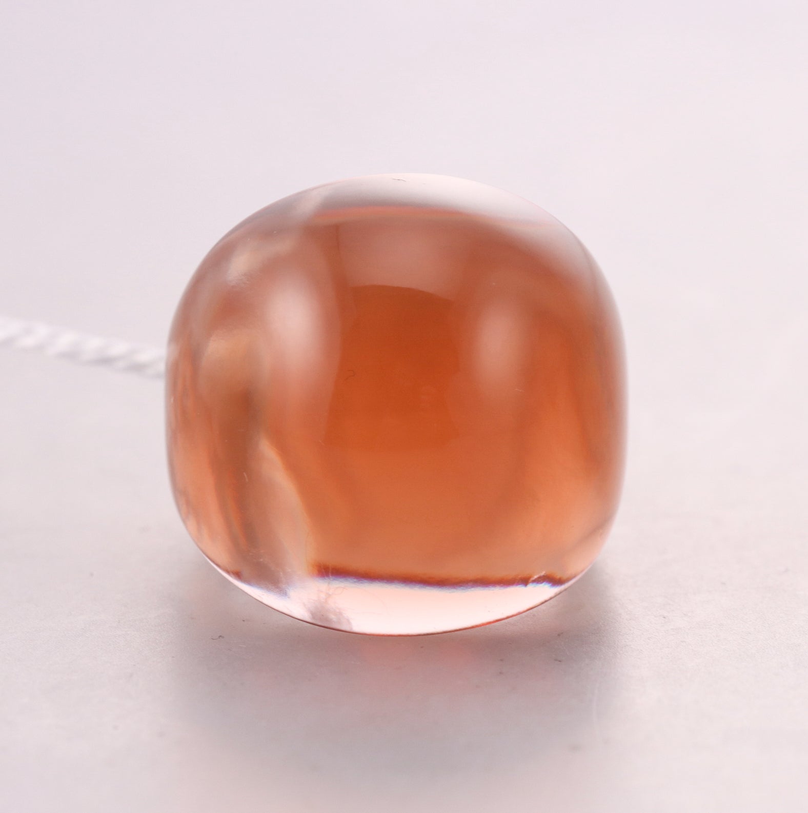 Lalique Cabochon Signet Smoky Orange Crystal Ring