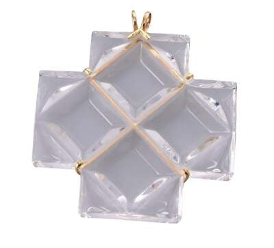 Large Baccarat 18k Crystal Cross Pendant