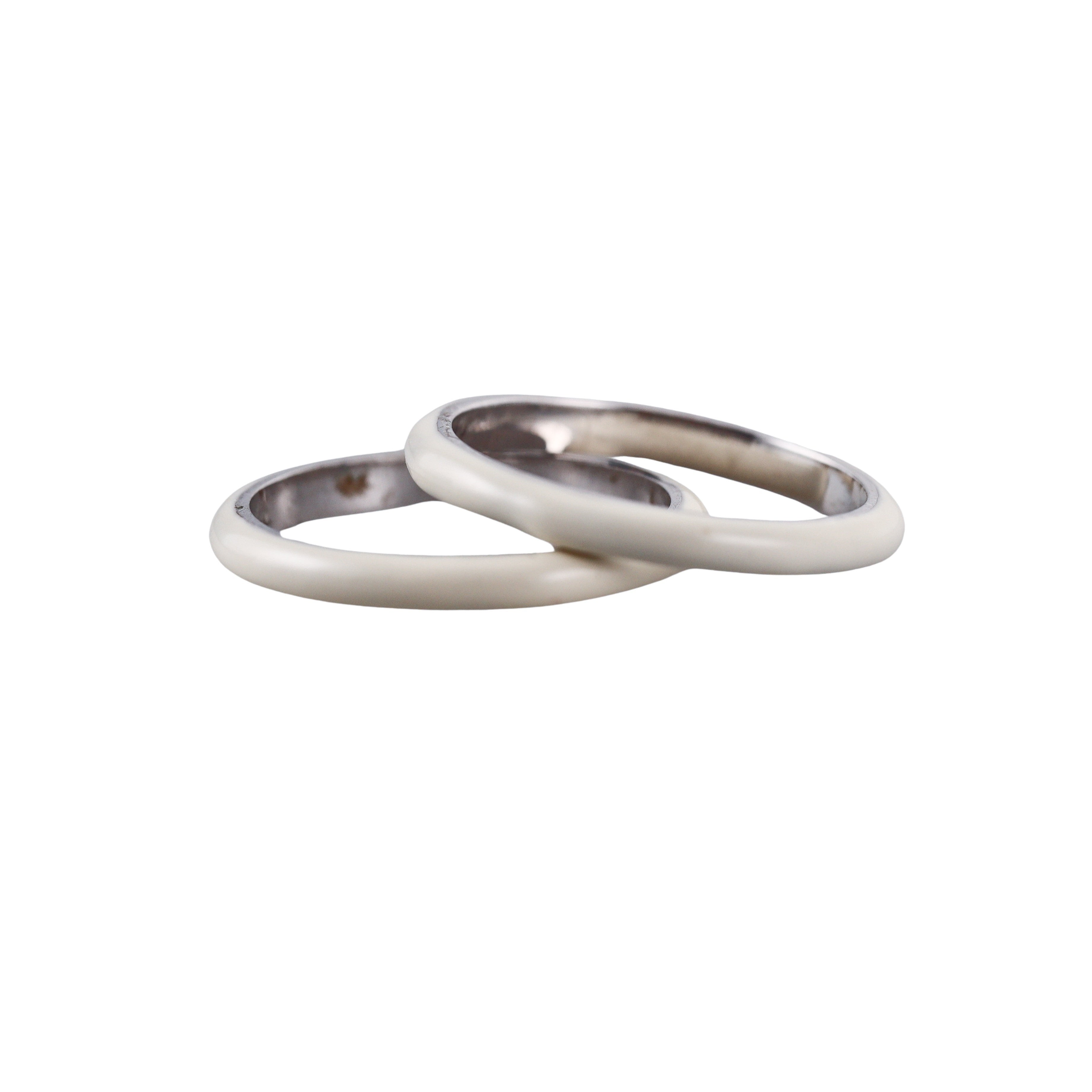 Lauren G Adams Enamel Band Ring Set of 2