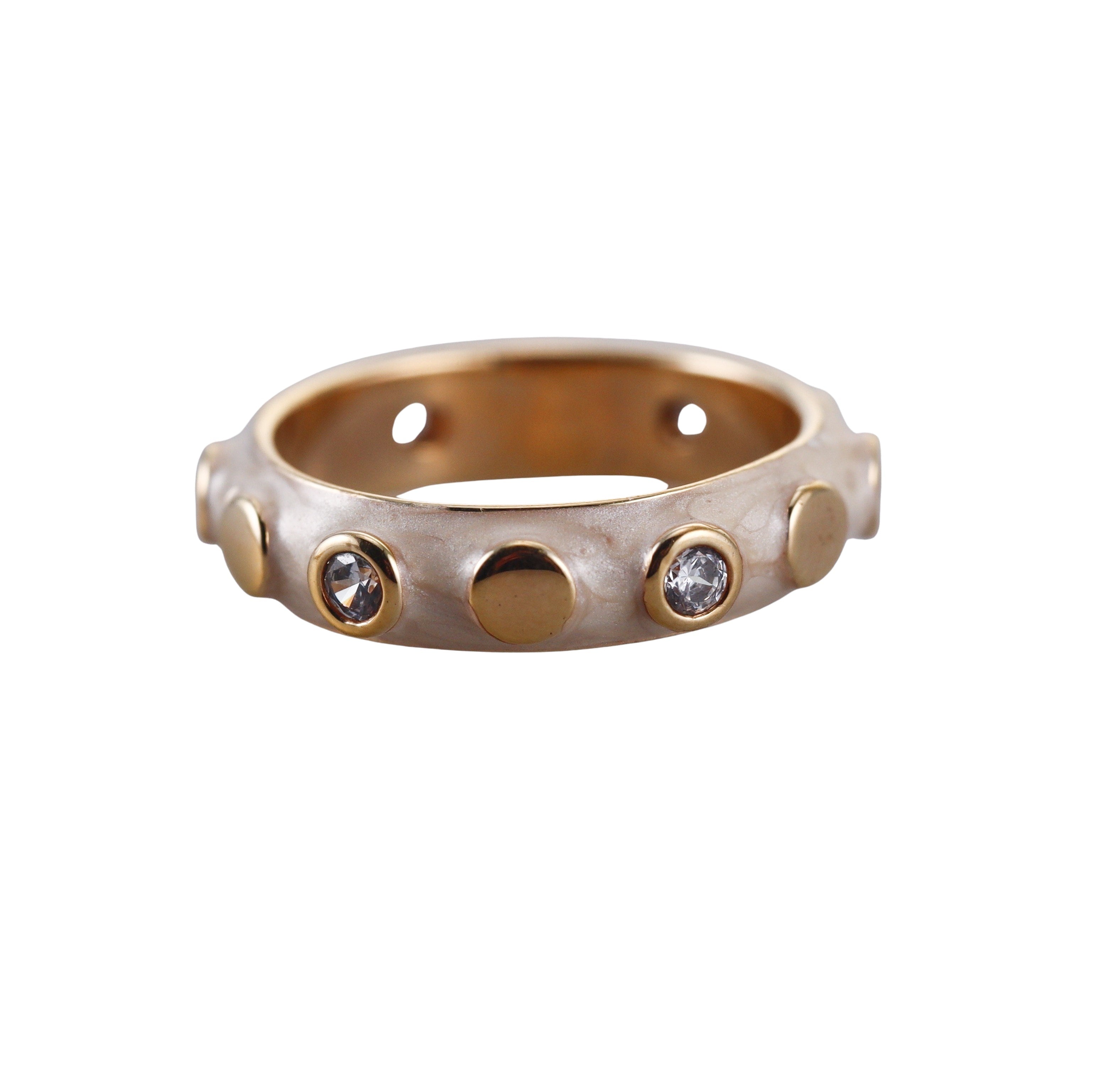 Lauren G Adams Enamel Crystal Band Ring Set of 2