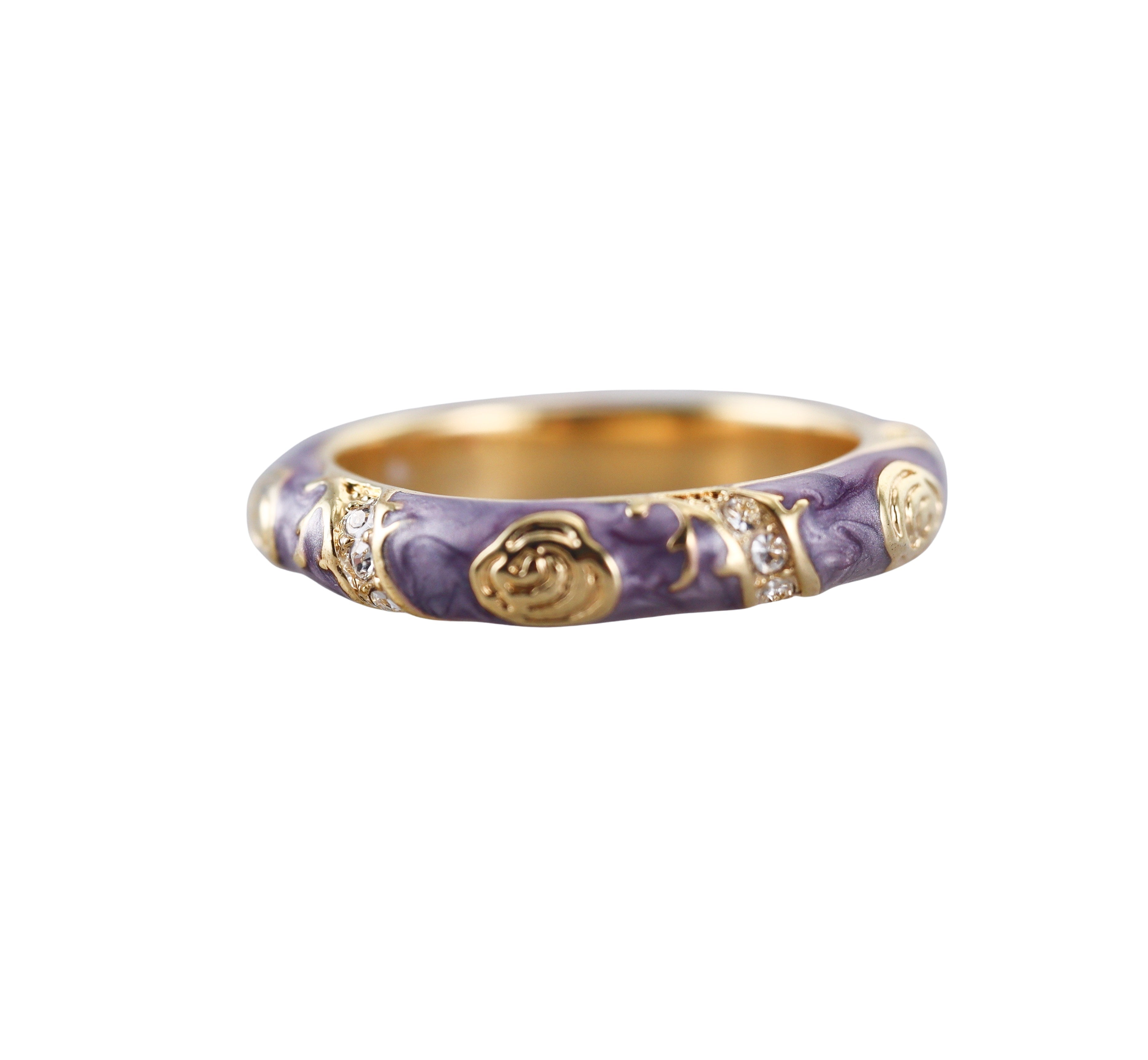Lauren G Adams Enamel Crystal Band Ring Set of 2