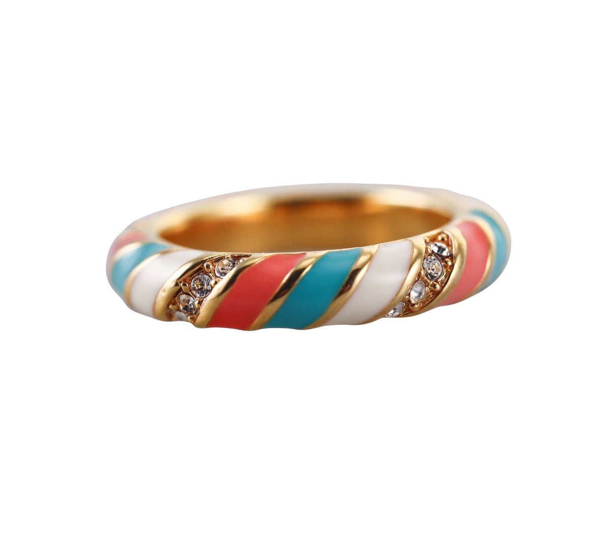 Lauren G Adams Enamel Crystal Band Ring Set of 2