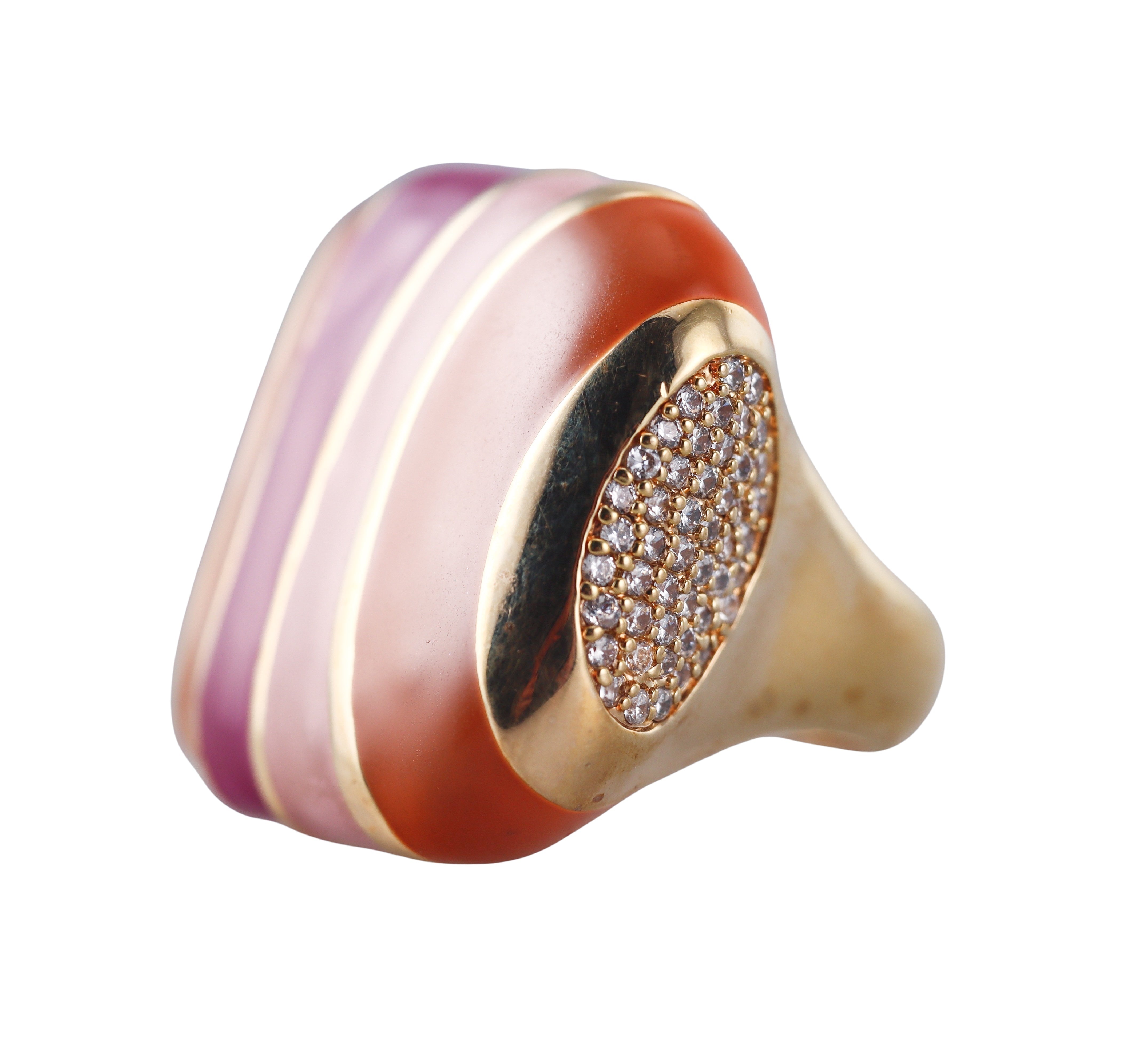Lauren G Adams Stripes Of Pave Cocktail Ring