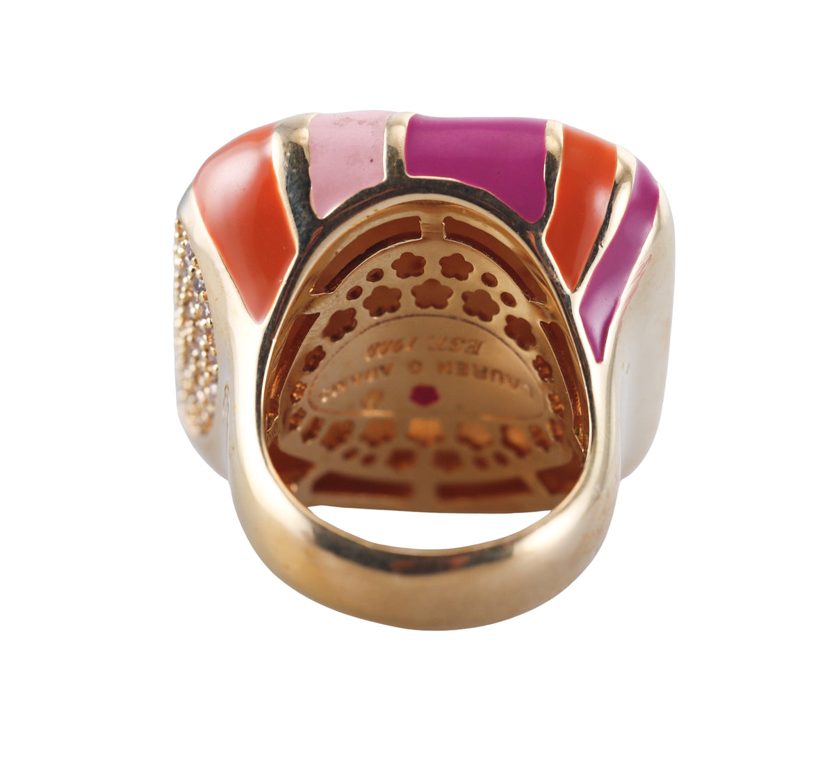 Lauren G Adams Stripes Of Pave Cocktail Ring