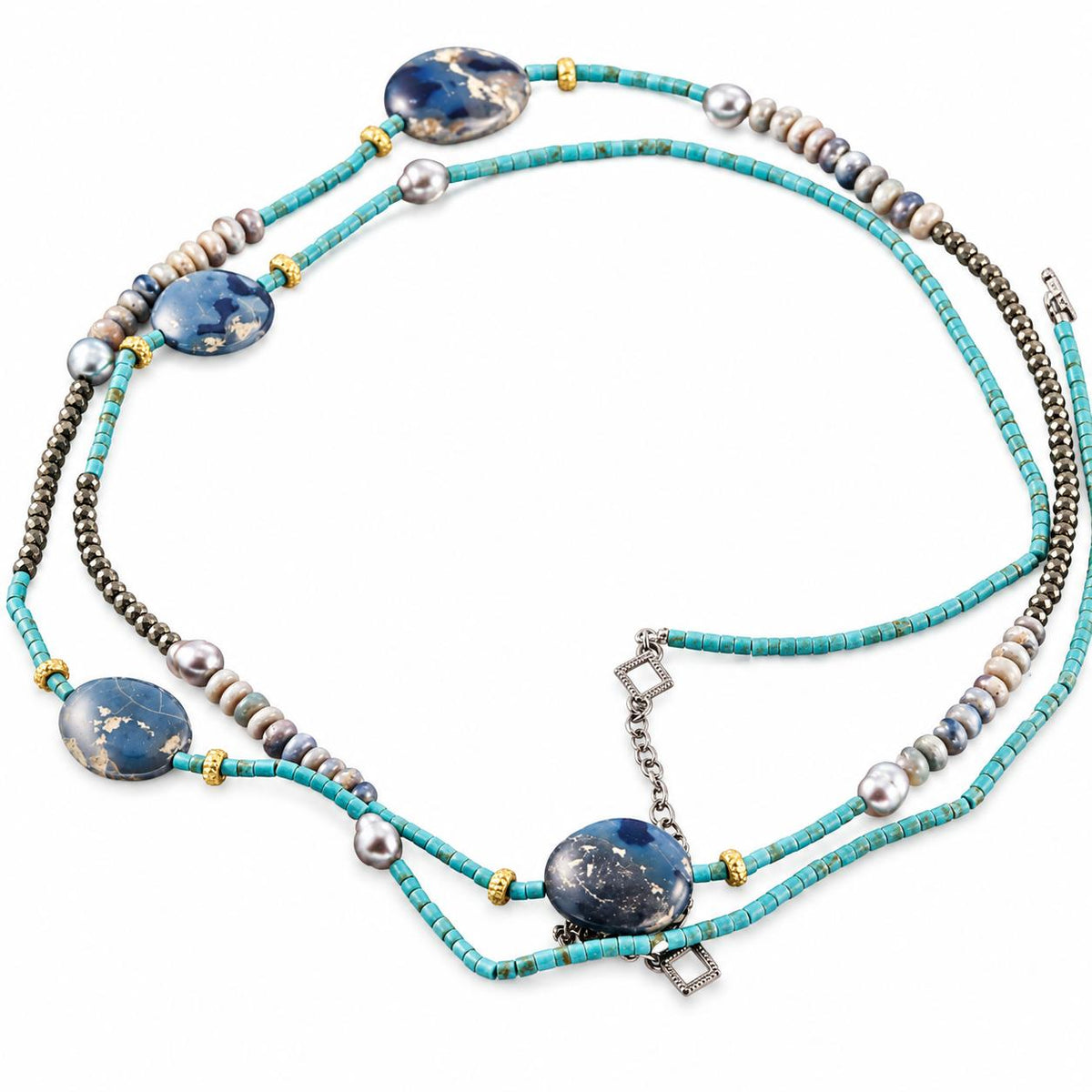 Armenta Old World 18k Gold Silver Tahitian Keshi Pearl Necklace