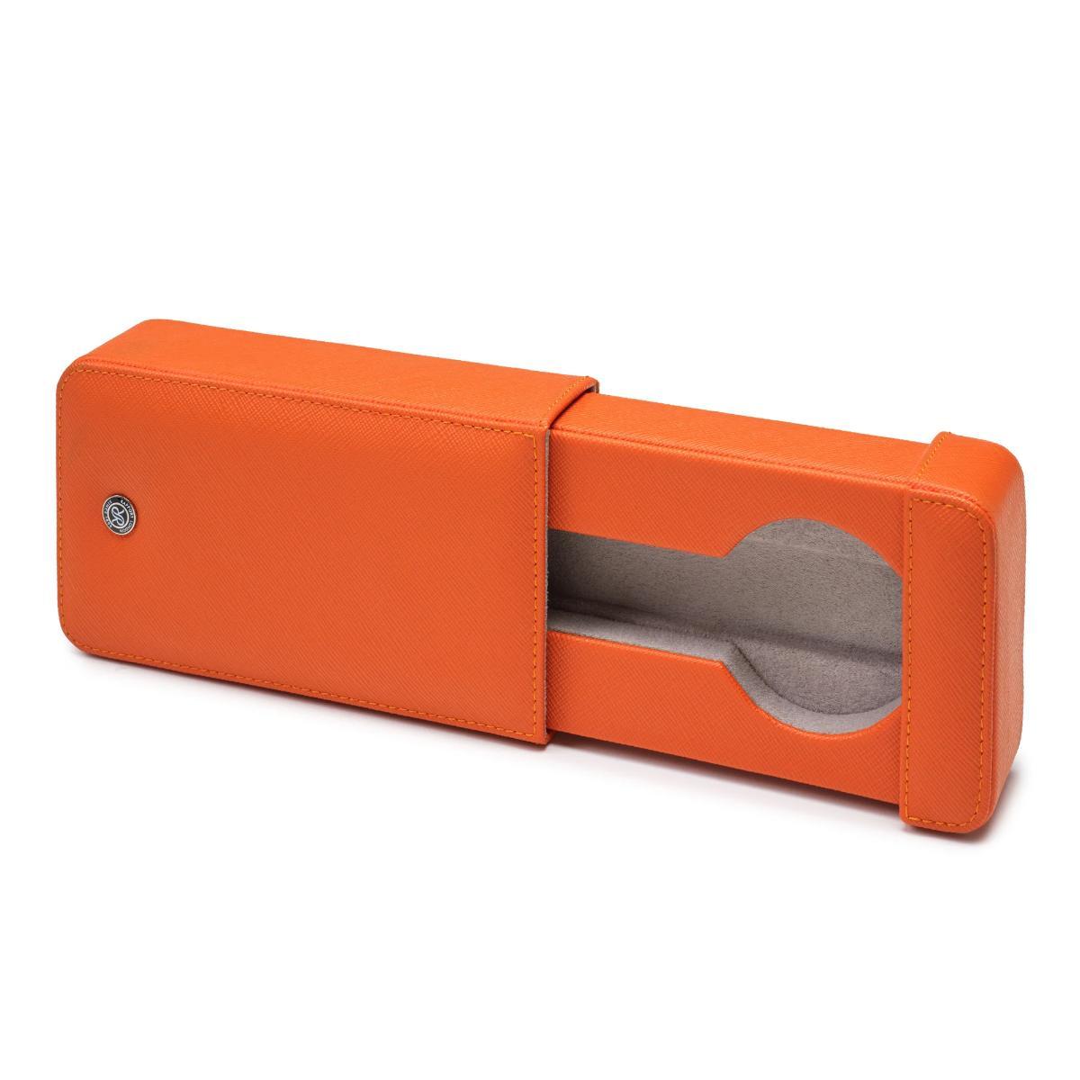 Rapport London Via Leather Single Watch Slipcase In Orange